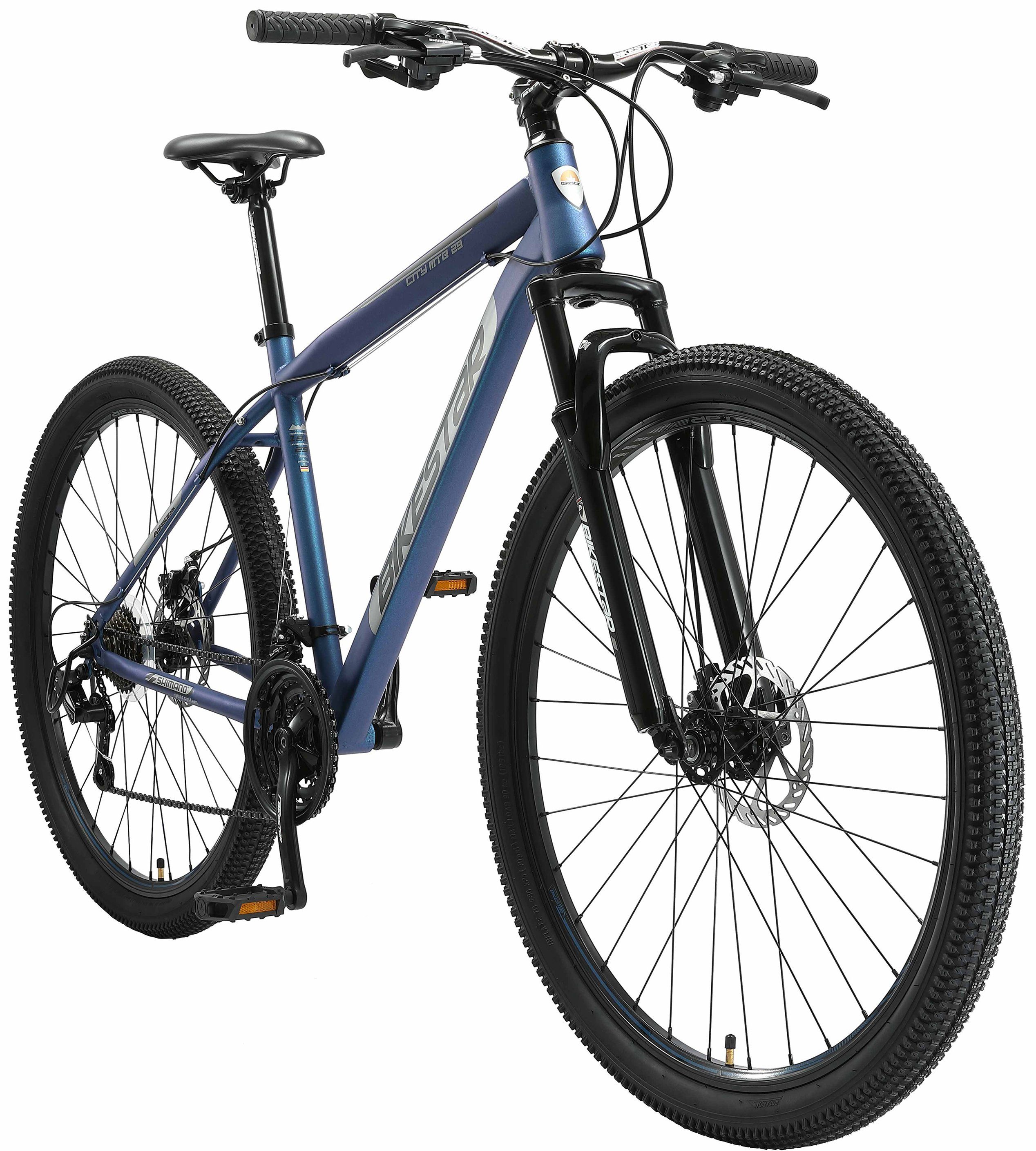 Bikestar Mountainbike, 21 Gang Shimano RD-TY300 Schaltwerk, Kettenschaltung, für Damen und Herren, Kettenschaltung