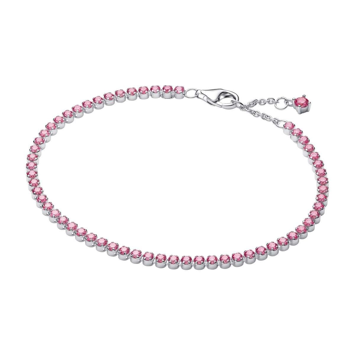 Pandora Tennisarmband 593927C02, für Damen Silber mit Zirkonia Pink
