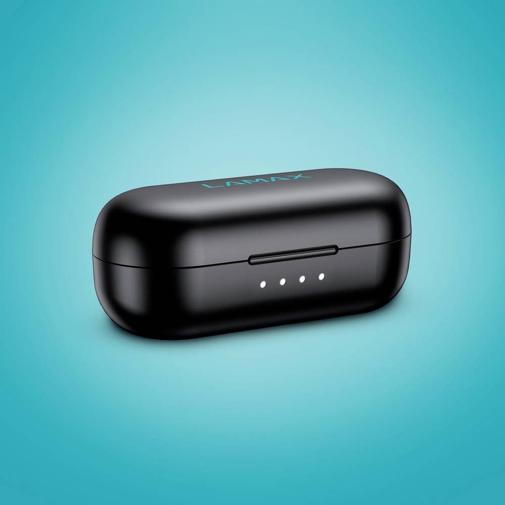 LAMAX Play True Wireless In-Ear-Kopfhörer LXIHMDOTS3PBA Kopfhörer (Batterieladeanzeige, Ladecase, Lautstärkeregelung, Schweißresistent)