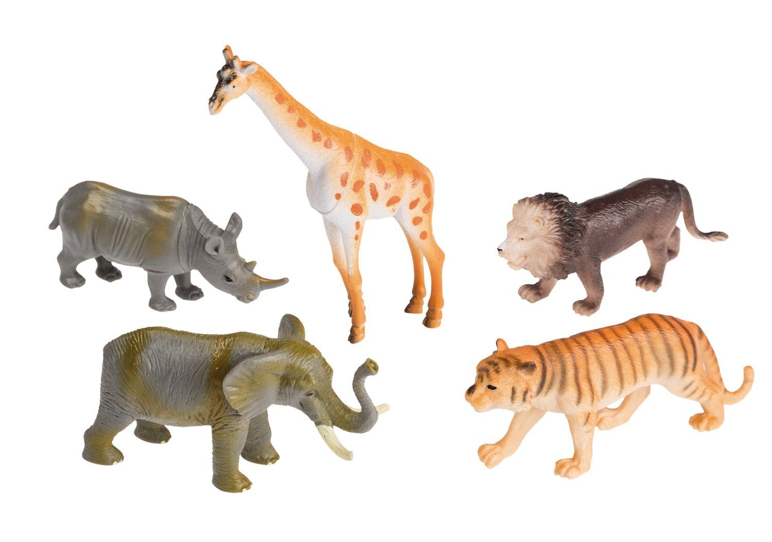 Idena Spielfigur Idena 4320409 - Spielfigurenset mit 5 Zootieren, aus Kunststoff, jewei