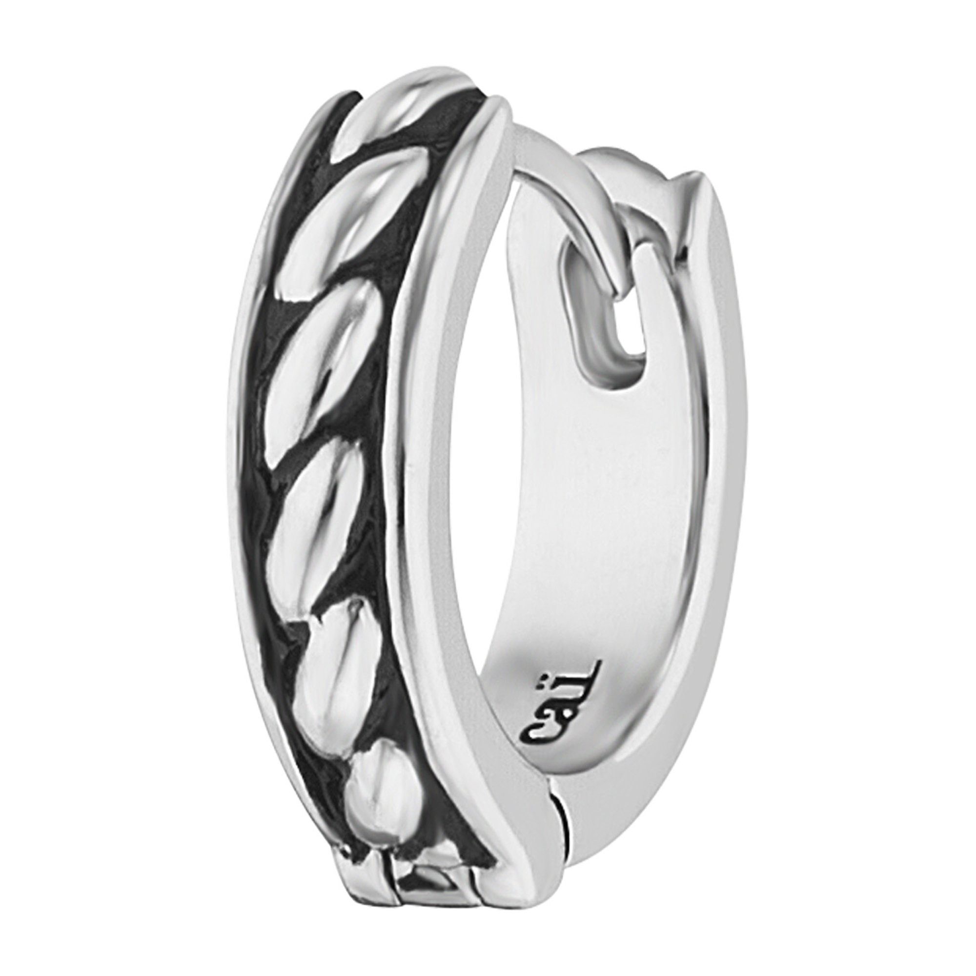 Single-Creole 925 Sterling Silber rhodiniert Farbe schwarz