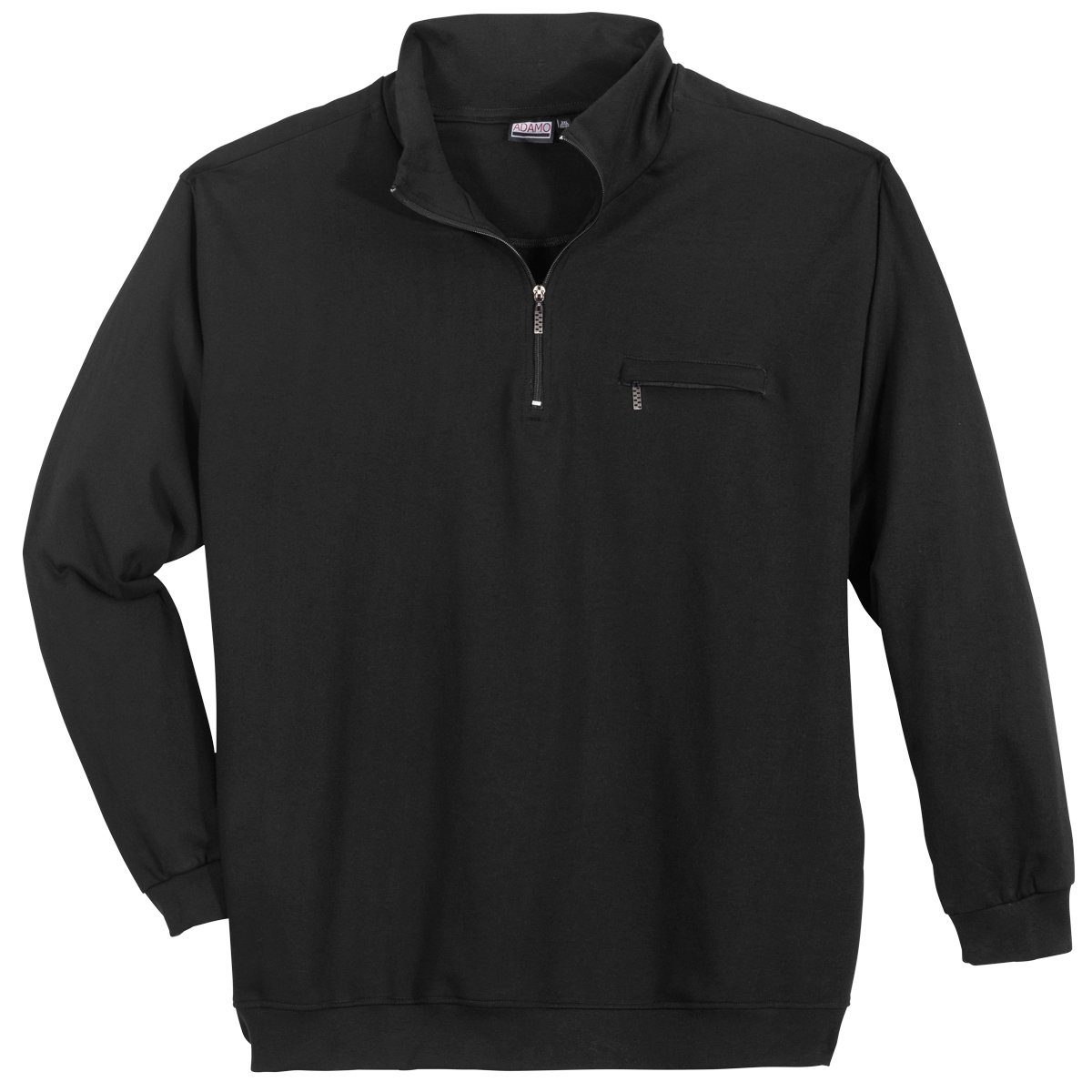 Herren Pullover ADAMO Sweater Große Größen Troyer-Sweatshirt schwarz Adamo