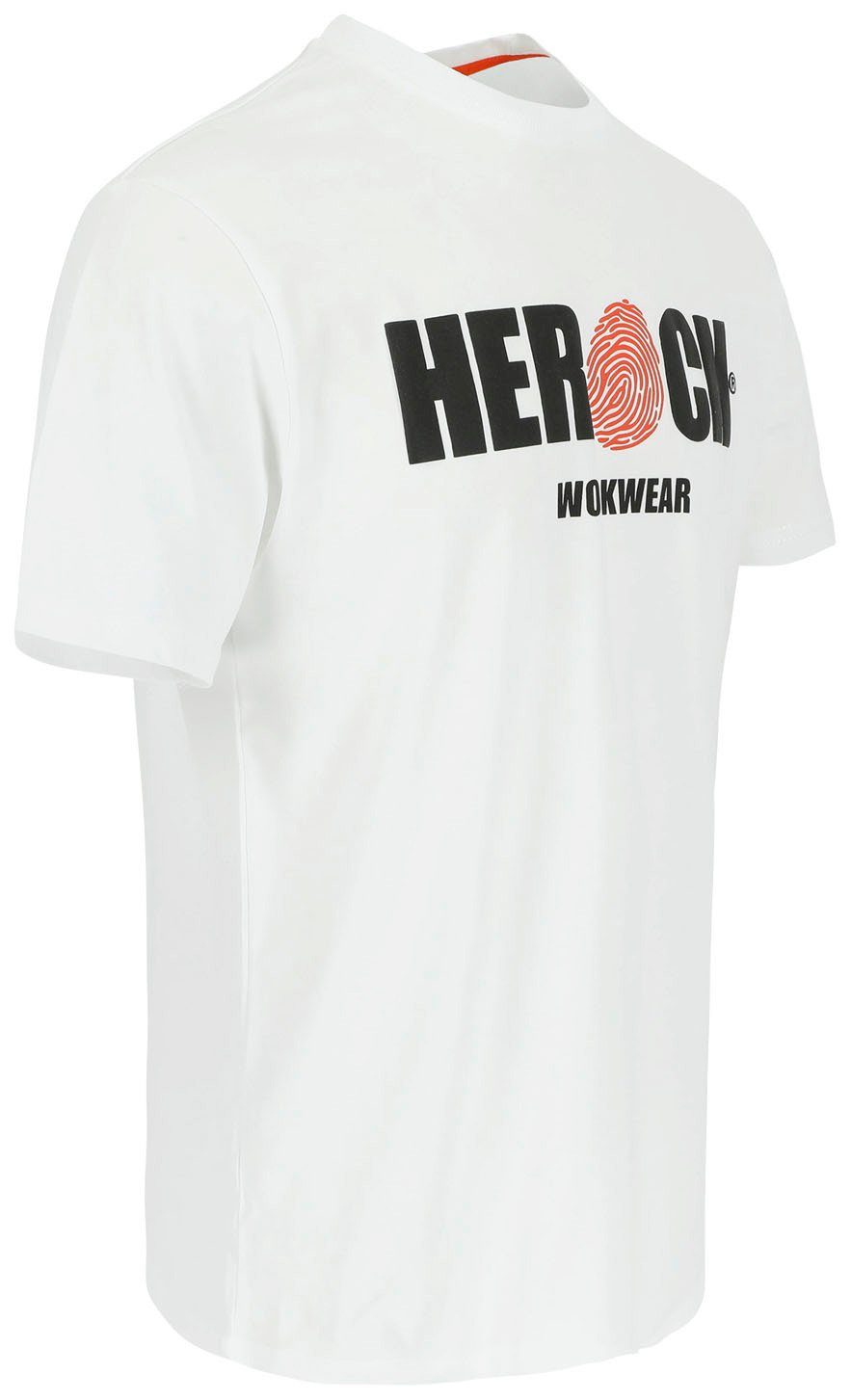 Herock T-Shirt ENI Baumwolle, weiß angenehmes Rundhals, Herock®-Aufdruck, Tragegefühl mit