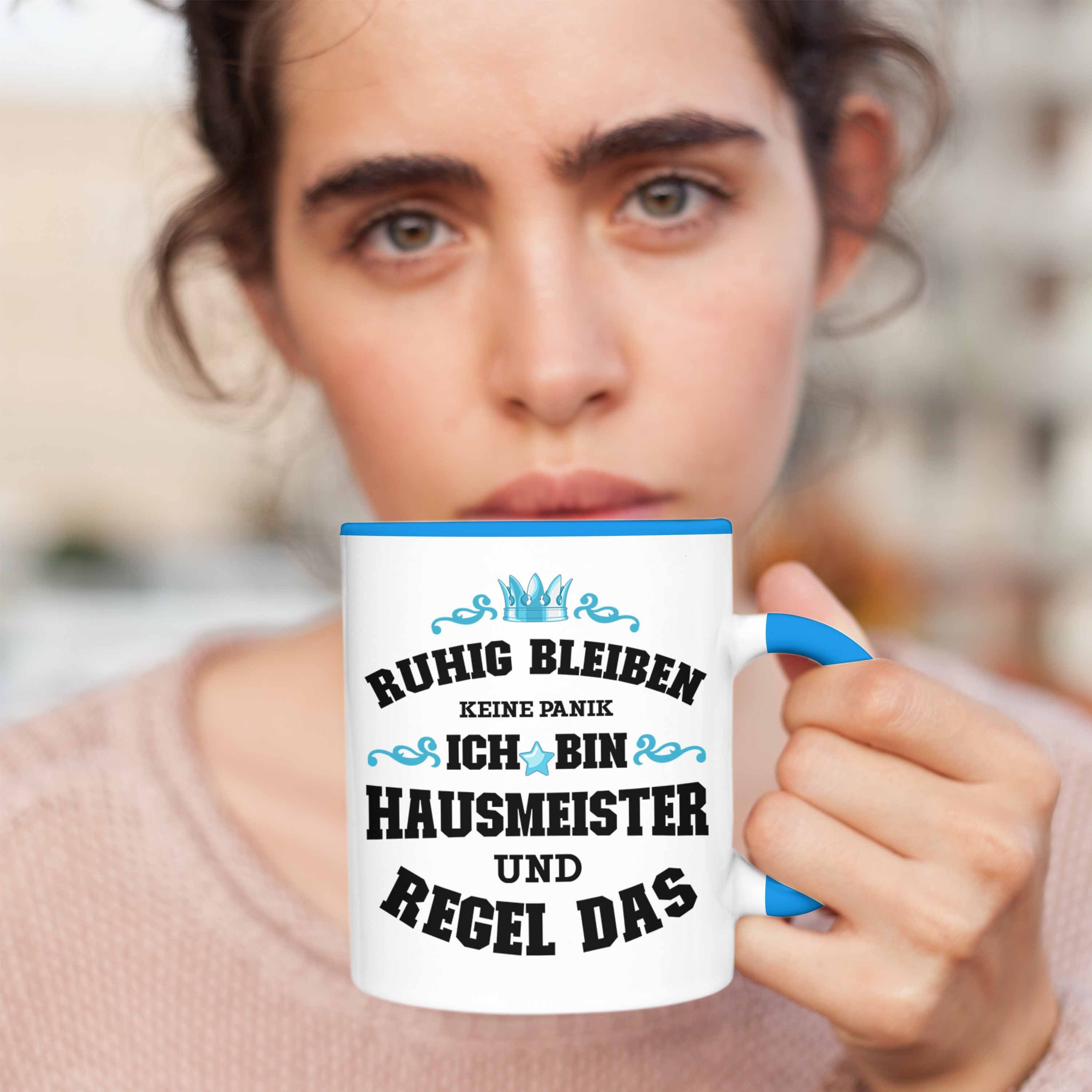 Tasse Spruch Trendation - Trendation Keine Sprüche Haustechniker Geschenke Panik Tasse Lustig Blau Geschenkidee Hausmeister Lustiges