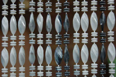 Türvorhang La Tenda GENOA 2 Perlenvorhang grau, La Tenda, Hakenaufhängung, halbtransparent, 90 x 210 cm, Perlen - Довжина und Breite individuell kürzbar