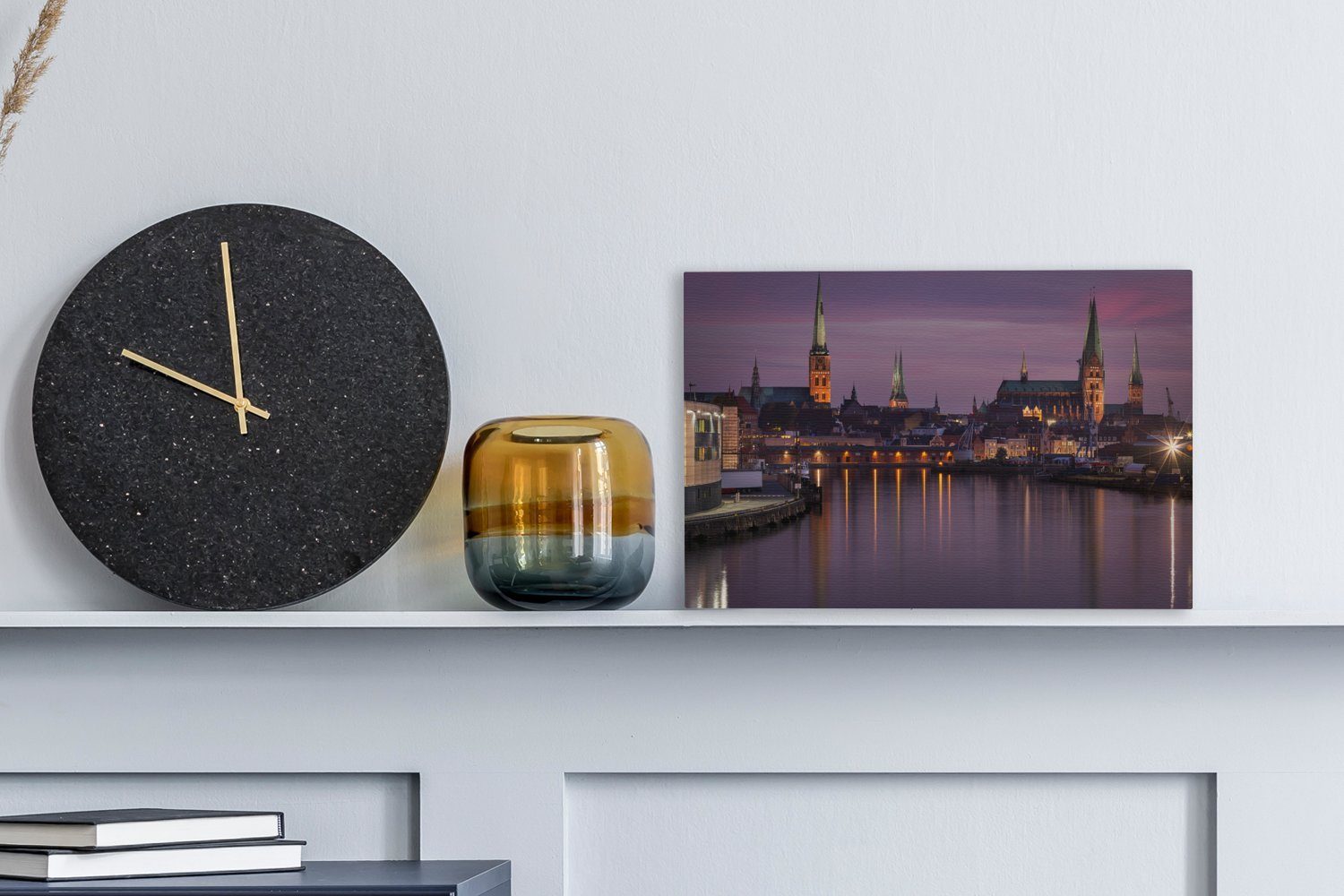 OneMillionCanvasses® Leinwandbild Lübeck am Abend mit günstig online kaufen