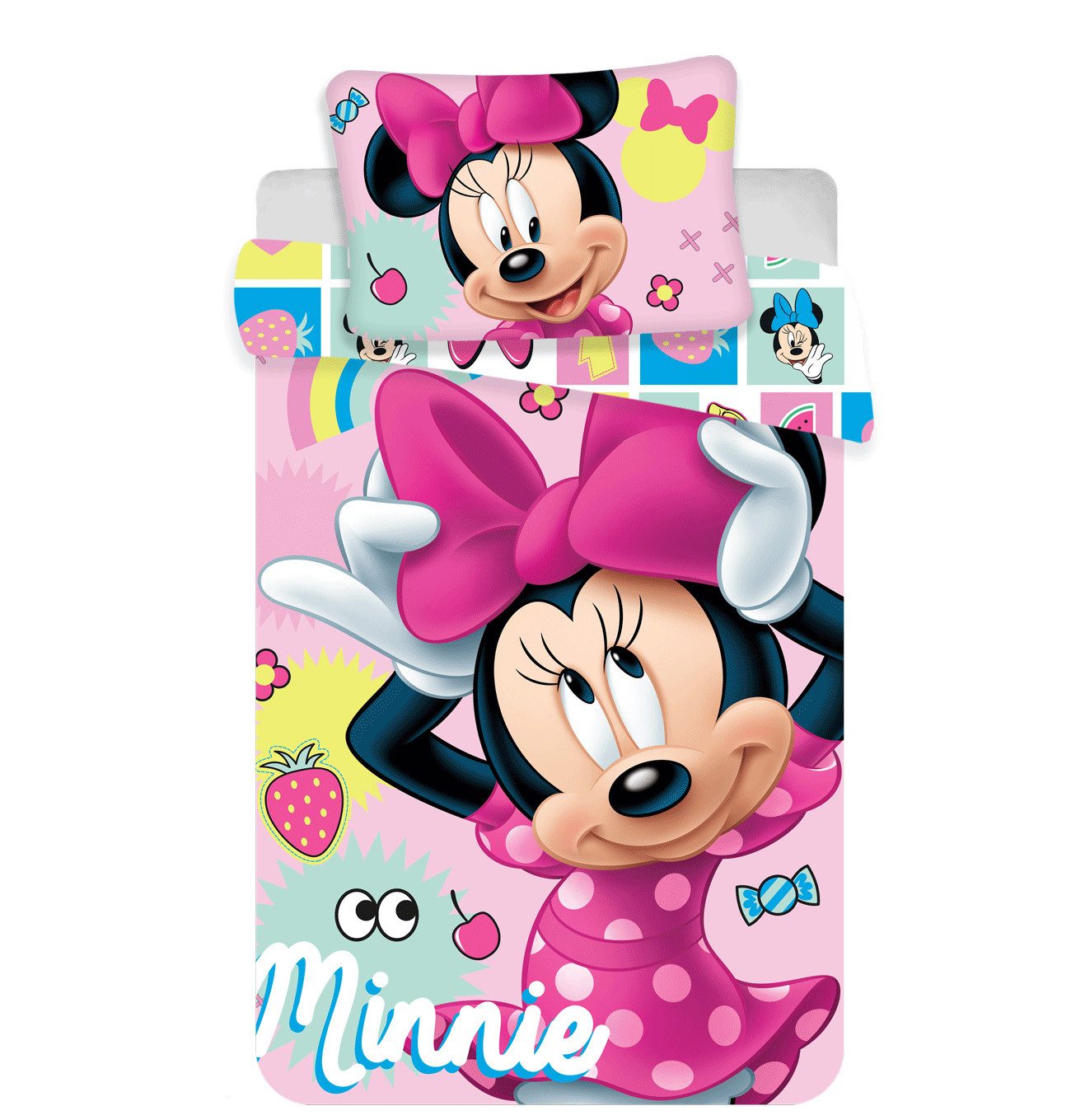 Disney Minnie Mouse Kinderbettwäsche Kinderbettwäsche – Bettbezug 100x135 cm & Kissenbezug 40x60 cm