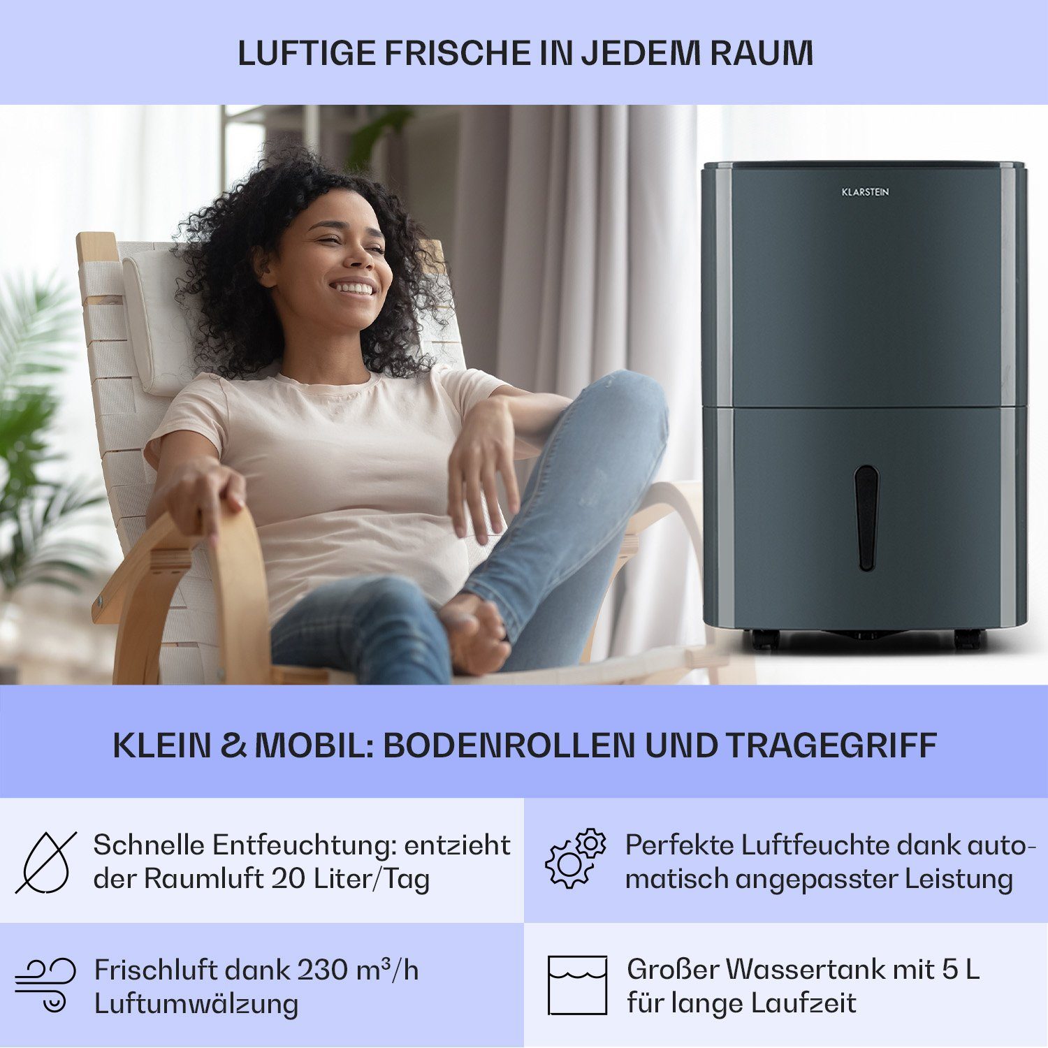 Klarstein Luftreiniger DryFy 20 Luftentfeuchter 420W günstig online kaufen