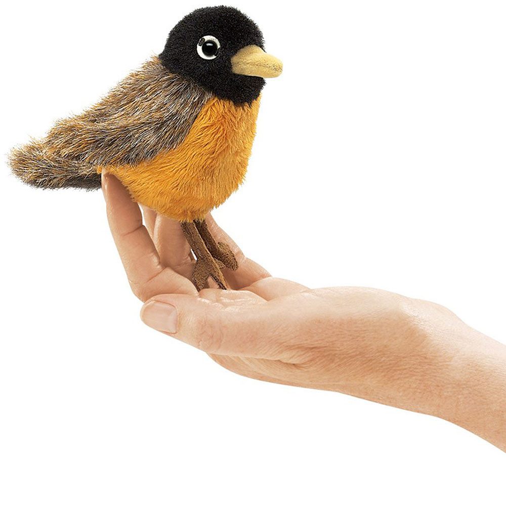 Folkmanis Handpuppen Fingerpuppe Folkmanis Fingerpuppe Mini Rotkehlchen / Mini Robin 2742 (Packung), Sehr gut geeignet um Geschichten zu erzählen