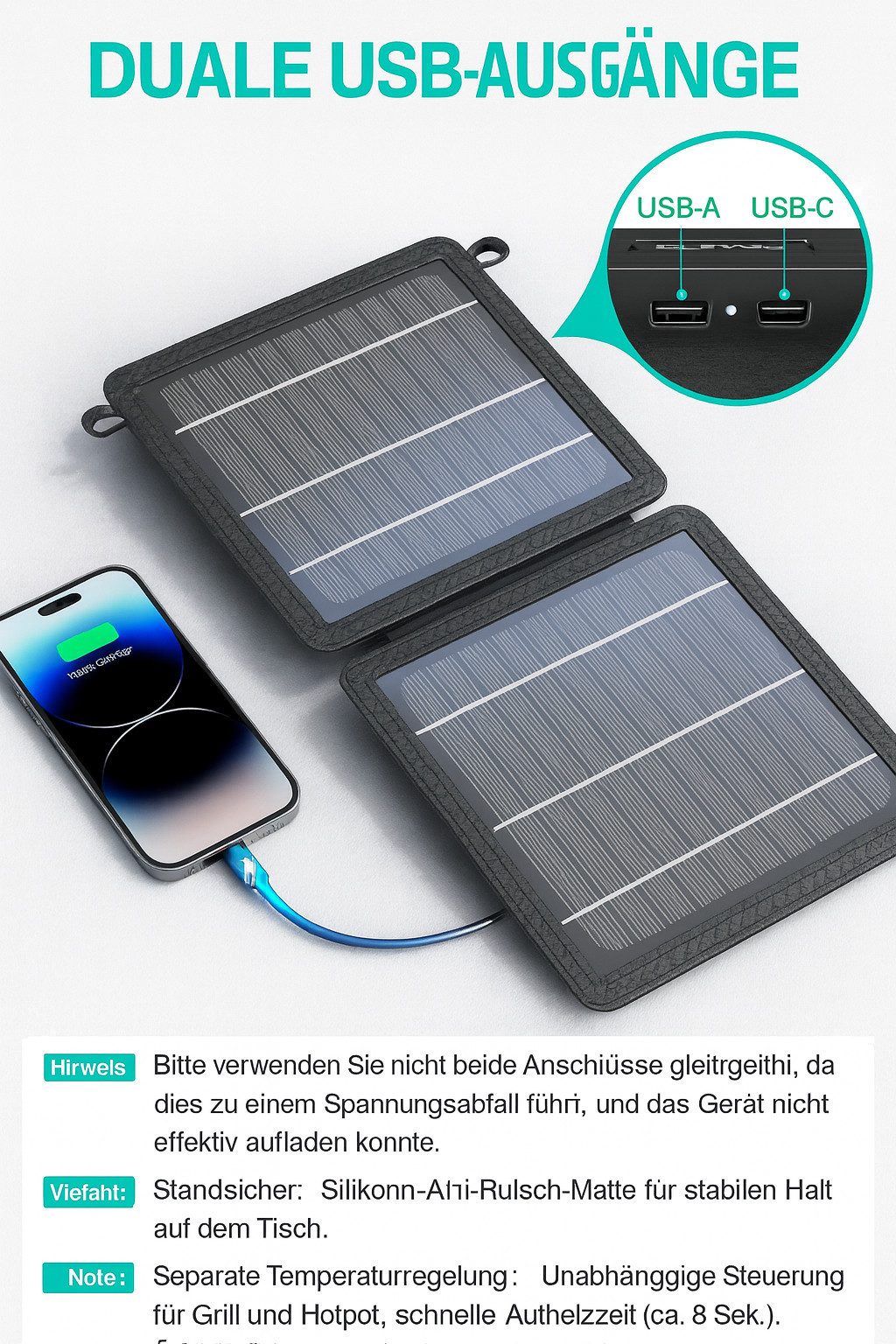 Blavor Solar Module, Monocrystalline, (Reliable Energy Supply Solar Charger, Solar Panel with 24% Higher Efficiency), Portable Design and Versatile Charging on the Go