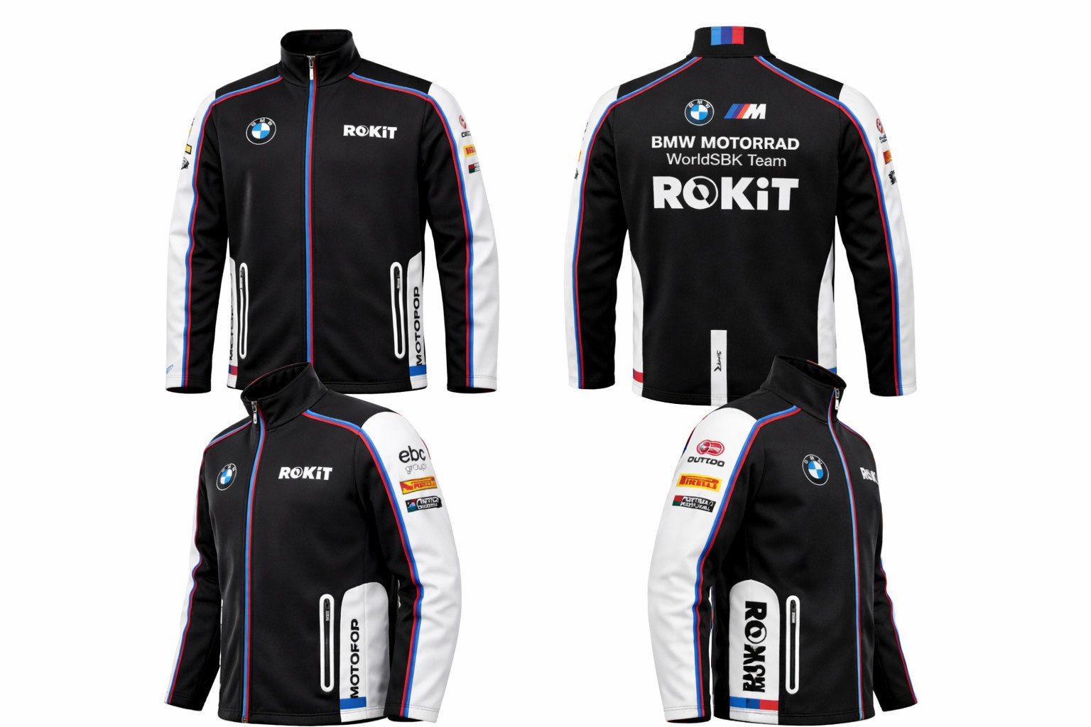 BMW Sweatjacke BMW Motorrad Zip Sweatshirt WSBK Fan X ROKiT M Farben Team Jacke