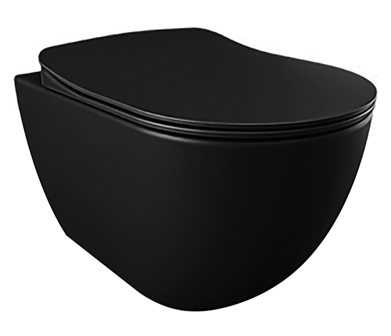 Creavit Tiefspül-WC RIMOFF mit & ohne Bidet‑Funktion – Hänge‑WC aus Sanitärkeramik, Wandmontage, Abgang Spülrandlos, wassersparend, Toilette in verschiedene Farben, antibakteriell, Softclose‑Sitz