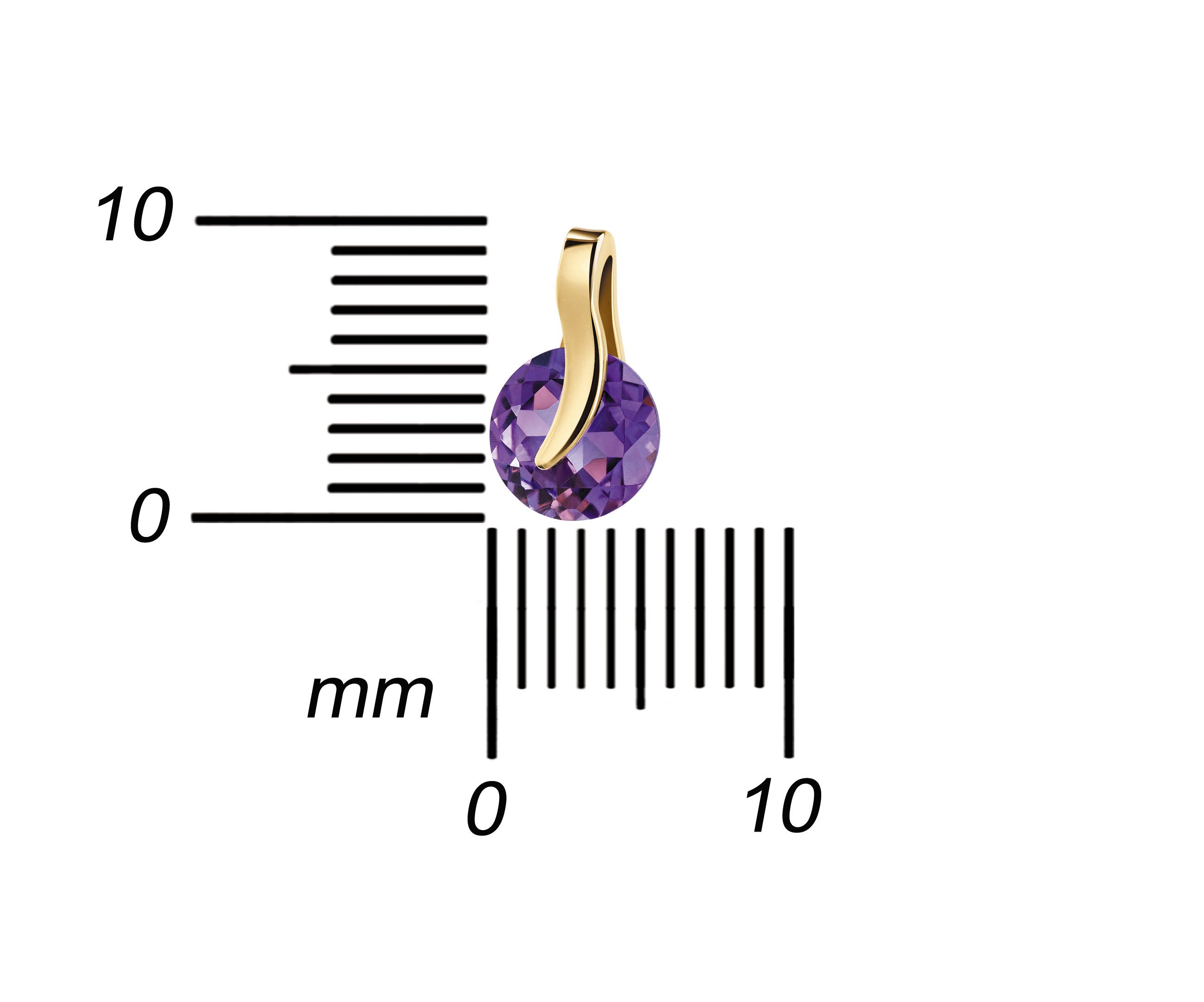 JEVELION Kette mit Anhänger Amethyst Edelstein Gold-Anhänger massiv 750 Gelbgold - Made in Germany (Goldanhänger, für Damen und Mädchen), Mit Kette vergoldet- Länge wählbar 36 - 70 cm oder ohne Kette.