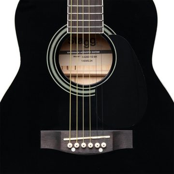 Stagg Konzertgitarre SA20D 1/2 BK 1/2 Schwarz Dreadnought Akustikgitarre mit Decke aus L...