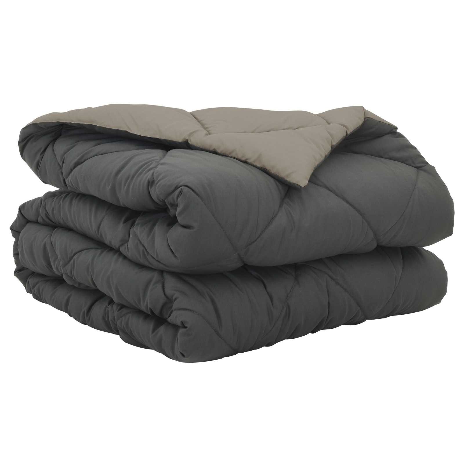 vidaXL Baumwollbettdecke Sommerdecke 200 x 135 cm Sommer 200 gsm Hellgrau und Anthrazit, Bezug: Mikrofaser
