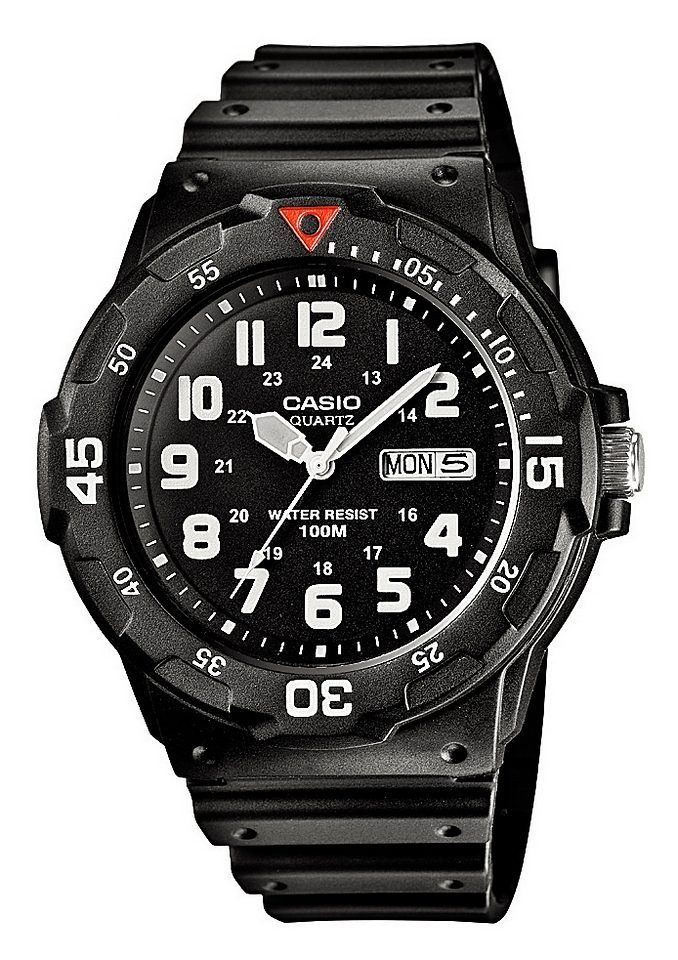 CASIO TIMELESS COLLECTION Quarzuhr MRW-200HD-1BVEF, Armbanduhr, Herrenuhr, Edelstahlarmband, bis 10 bar wasserdicht, Datum