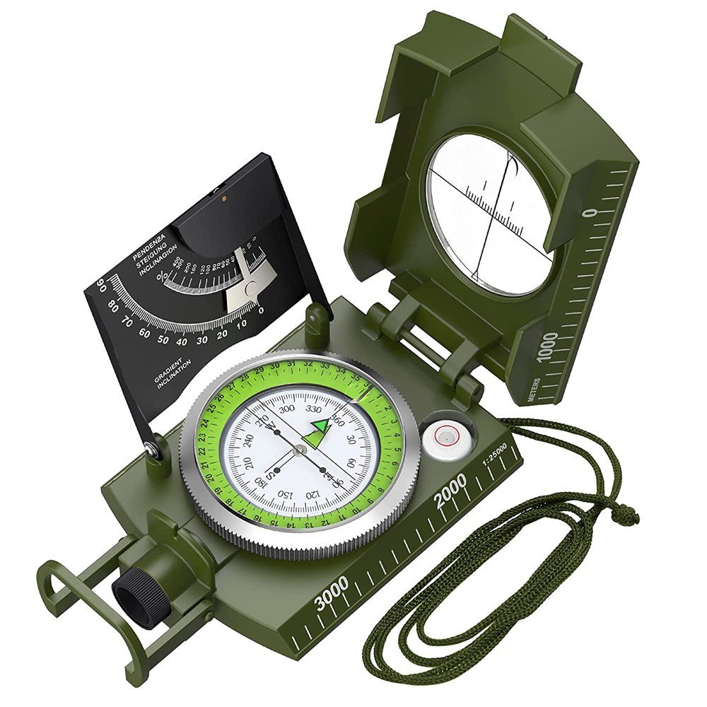 GelldG Kompass Marschkompass Taschenkompass Peilkompass Kompass mit Klinometer
