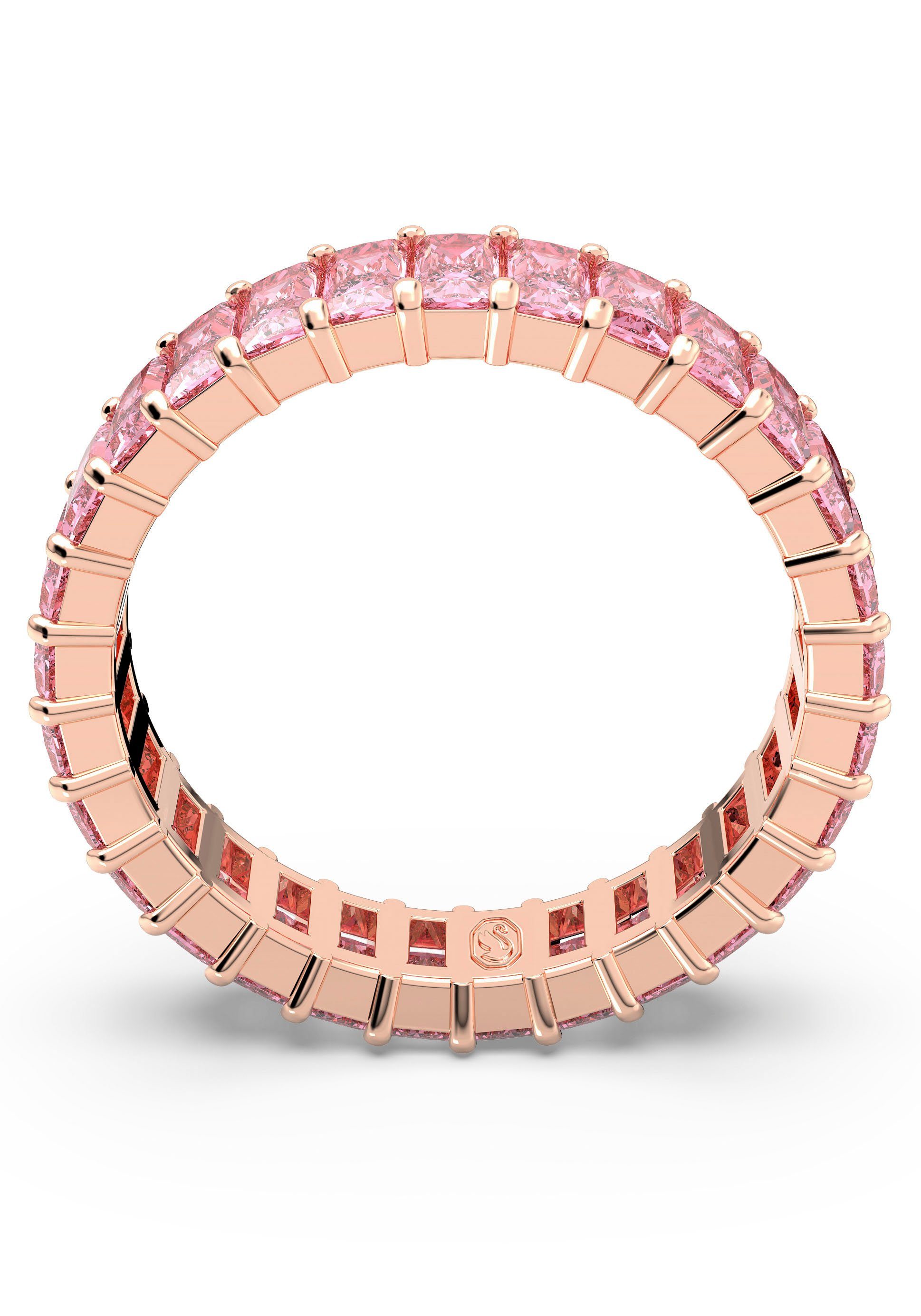 Kristall Swarovski 5648914,-15,-16,-17,-18, Swarovski® Fingerring Baguette, 5648286,-87,-88,-89,5647589, Matrix, mit roségoldfarben-pink