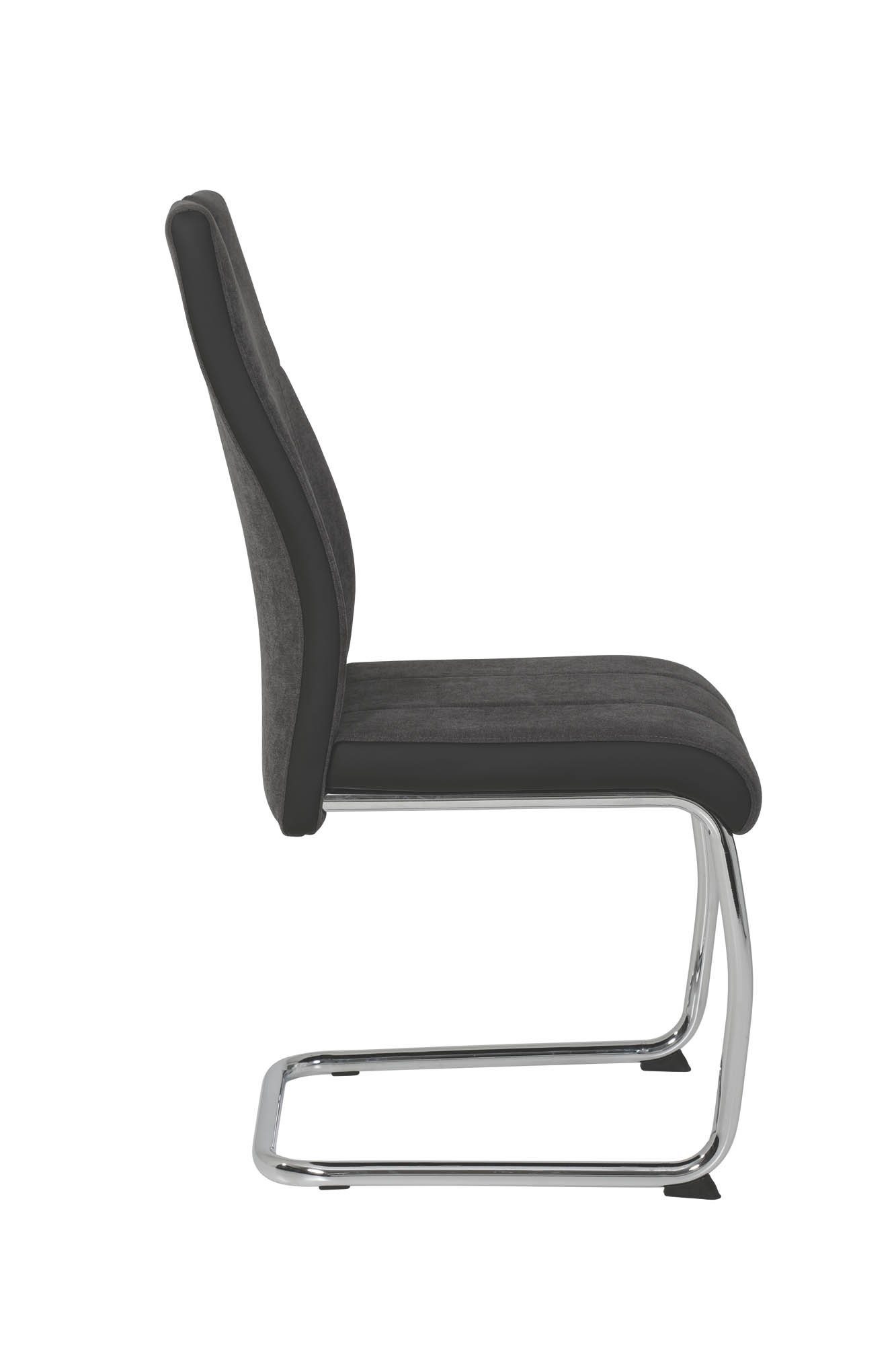 freiraum Freischwinger Alvera S (4 St), Alvera" Webstoff Grau, Metallgestell Chrom, Lehne mit Griff"