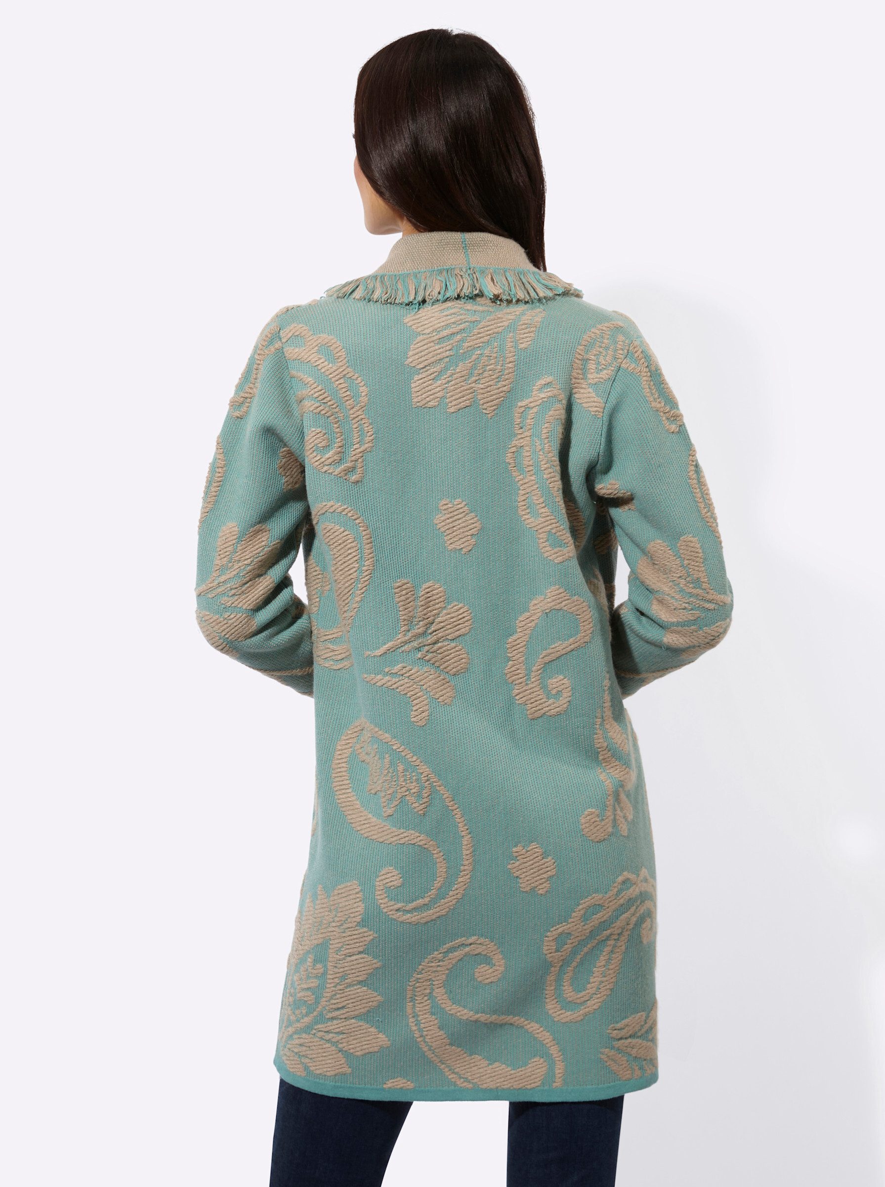 creation L Strickjacke Jacquard-Strickjacke Langarm Jacquard