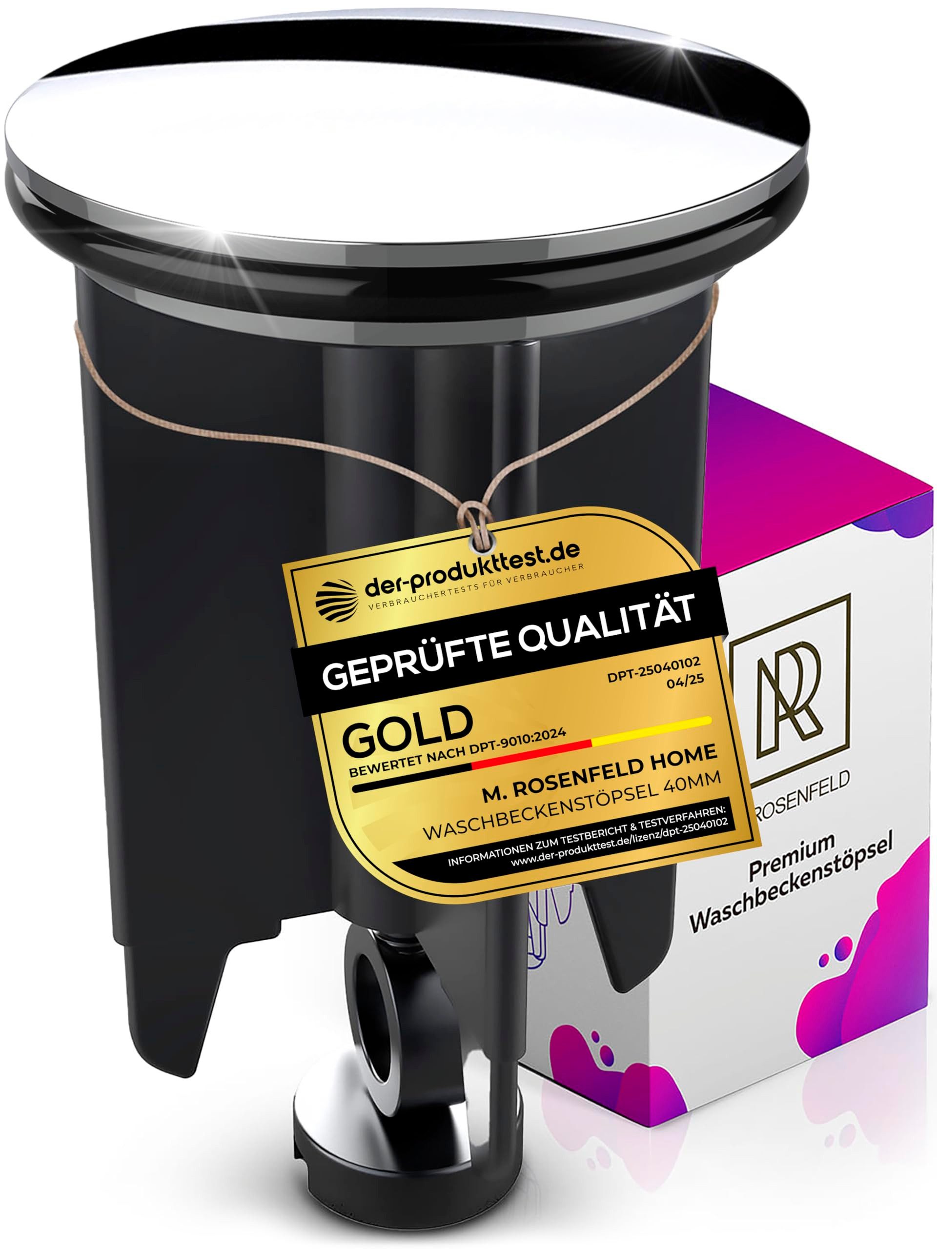 M. Rosenfeld Waschbeckenstöpsel Pop Up Stöpsel Waschbecken Ablaufgarnitur, Abflussstopfen