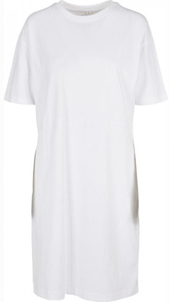 Build Your Brand Rundhalsshirt Damen Organic Oversized Slit T-Shirtkleid