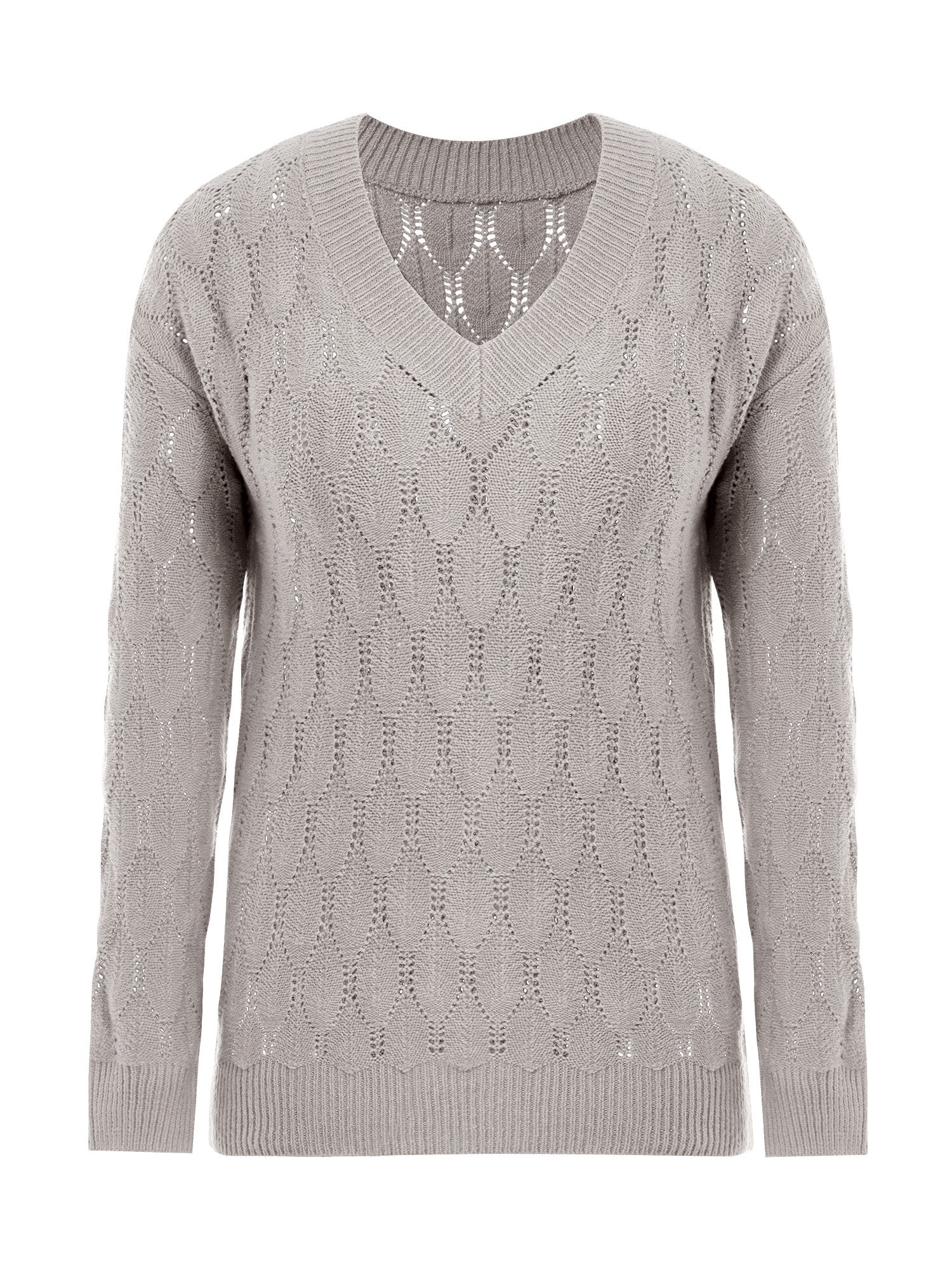 Imily Bela Sweater Damen Pullover mit V-Ausschnitt und langen Ärmeln (Packu günstig online kaufen