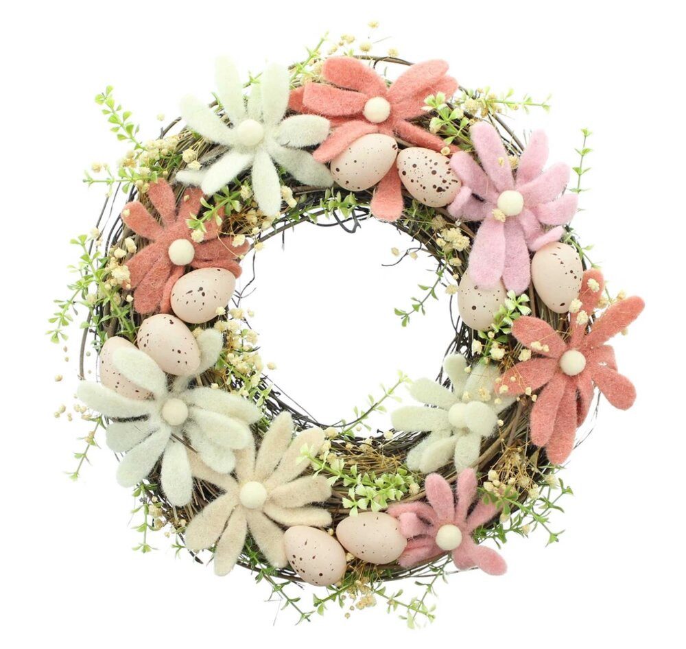 Home-trends24.de Osterkranz Kranz Türkranz Tischkranz Ostern Osterdeko Filz 32 cm