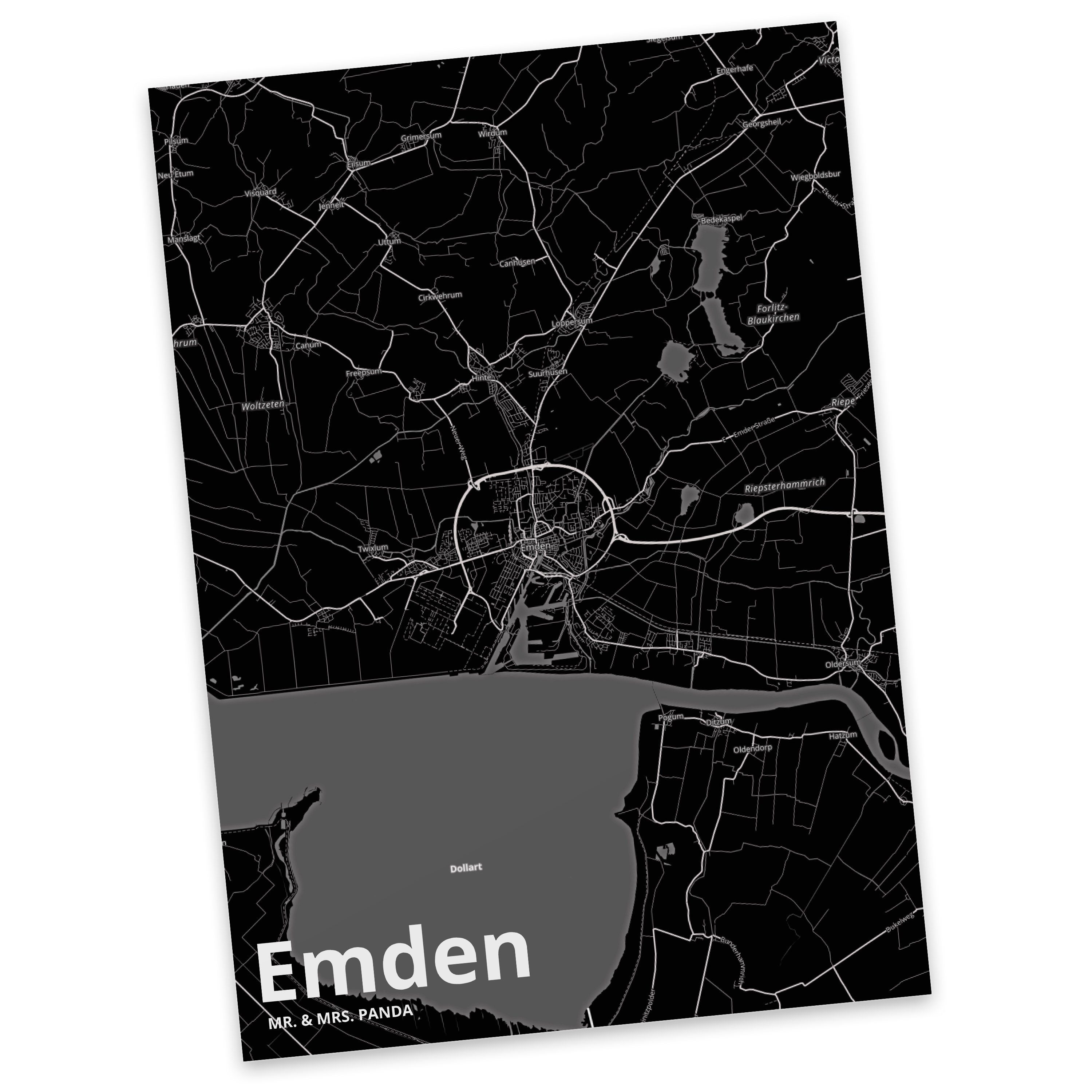 Mr. & Mrs. Panda Postkarte Emden - Geschenk, Geburtstagskarte, Städte, Einladung, Karte, Dankesk