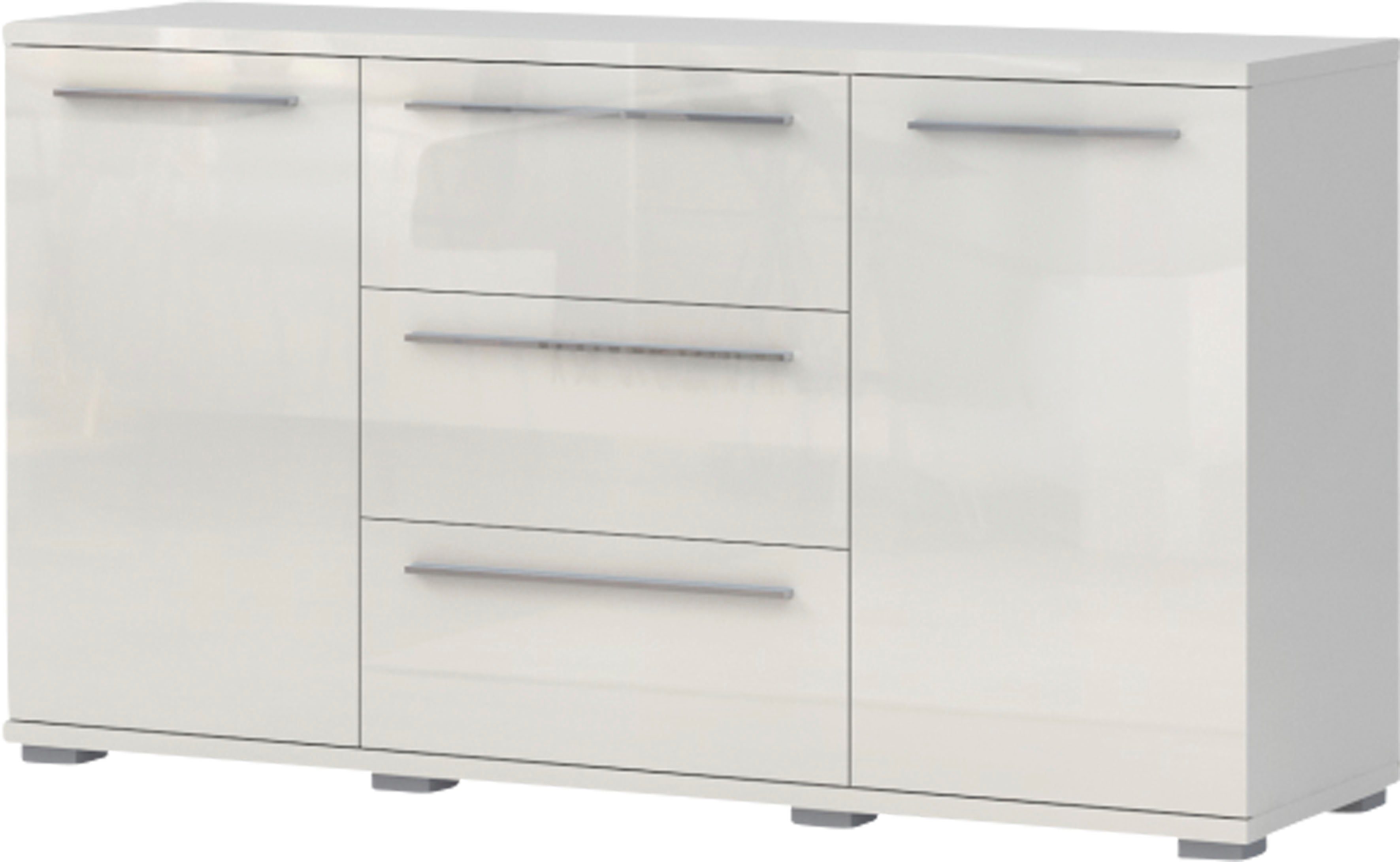 OTTO home Sideboard Piano, Kombikommode, 2-türig mit 3 Schubladen, 153x45x85cm, UV lackiert, hochglänzend, Soft-Close Funktion
