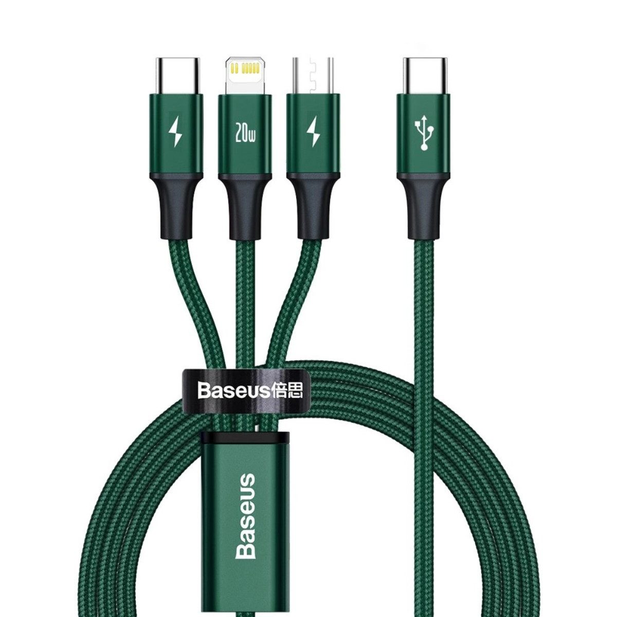 Baseus CAMLT-SC06 USB-Ladegerät (3000 mA, Einzeln, Einzeln, Kompatibel mit iPhone, USB-C & Micro-USB, gleichzeitiges Laden)