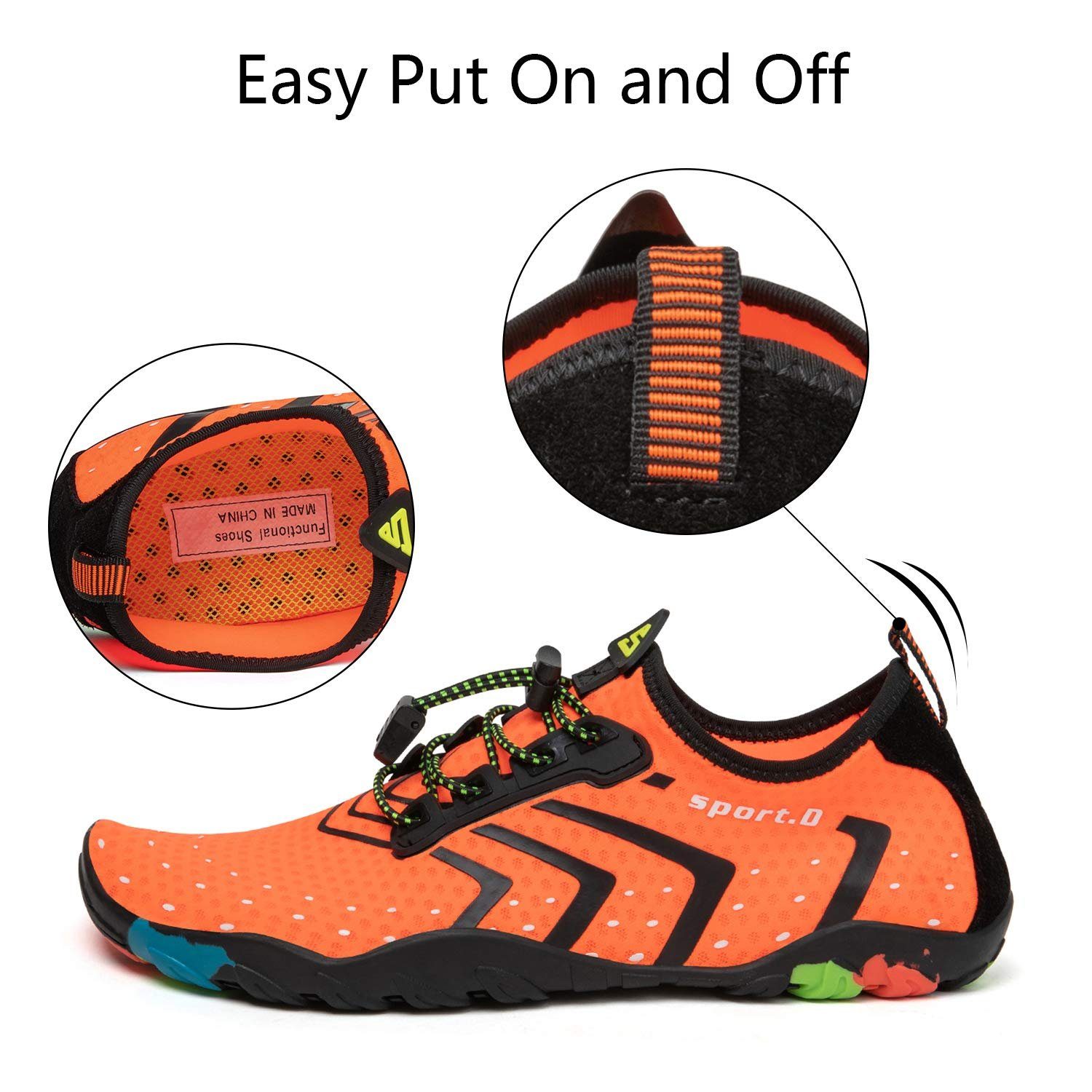 AQUASTIC Noni Sandalen Kinder - Barfuß Sandalen Mit Klett, Rutschfest & Schnell Trocknend