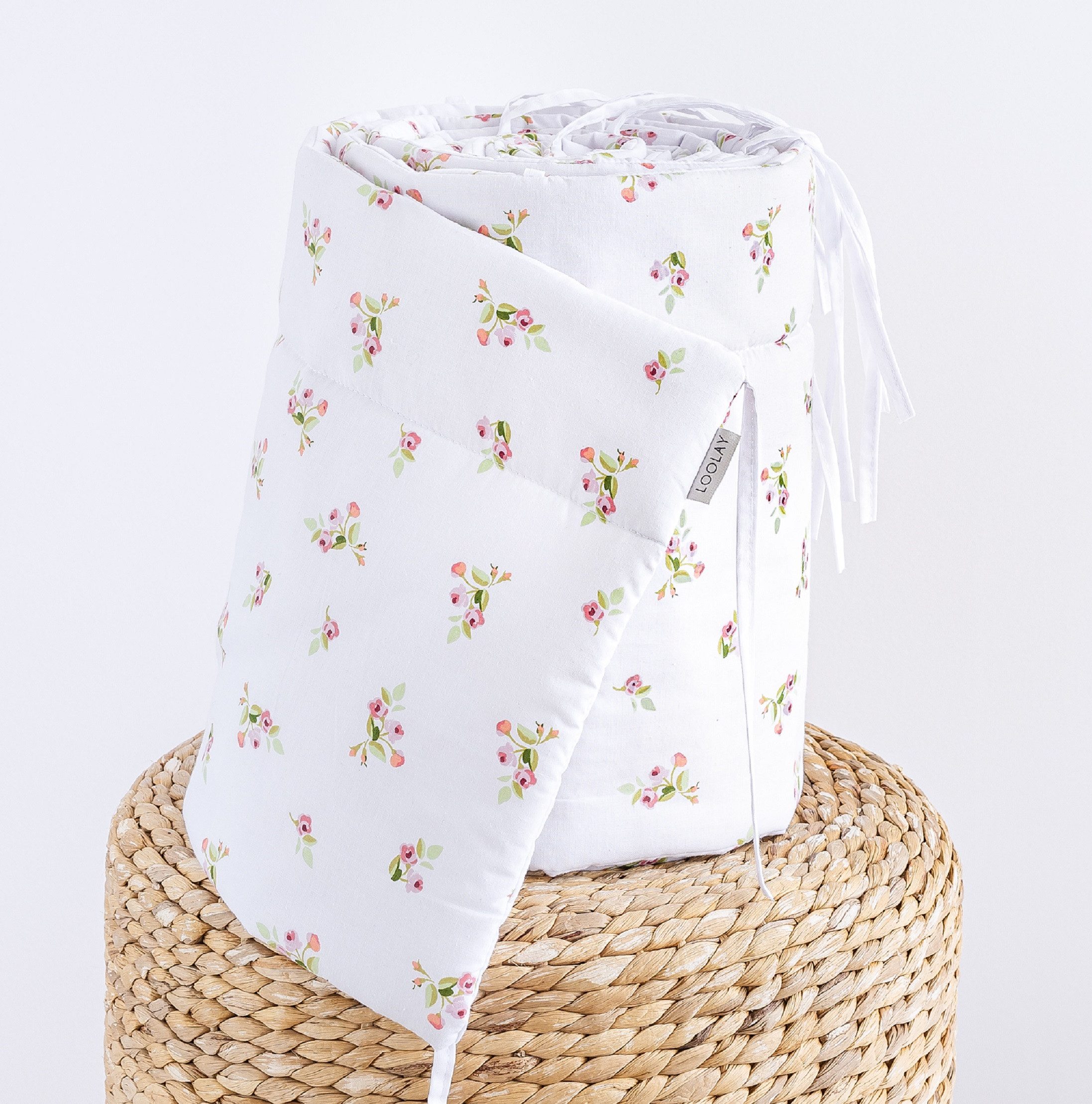 Loolay Bettnestchen ROSE Weiß BIO-Baumwolle Atmungsaktives Babybett BETTUMR günstig online kaufen