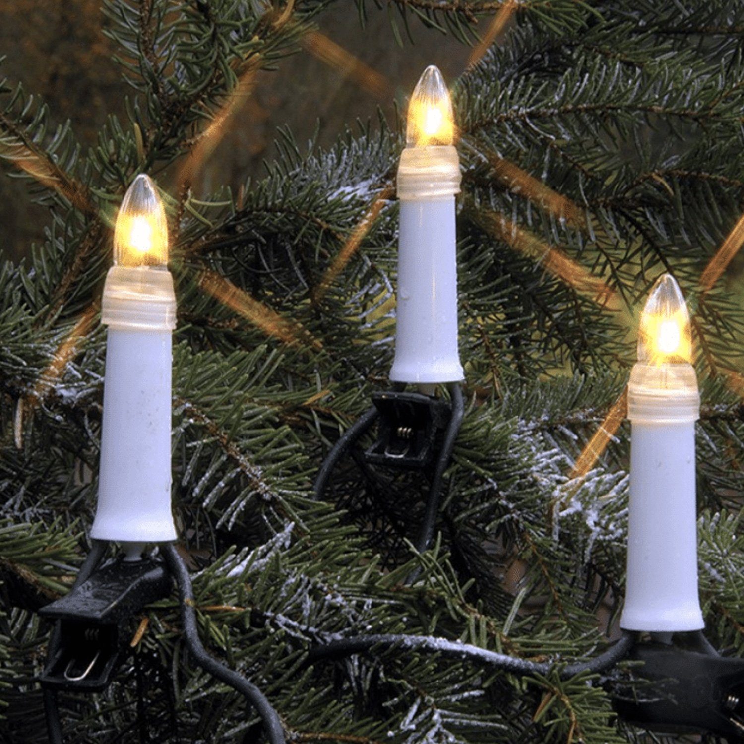 E10 25 25-flammig LED-Christbaumkerzen 16,8m Kerzenlichterkette Baumkerzen Weihnachtsbaum LED MARELIDA Außen,