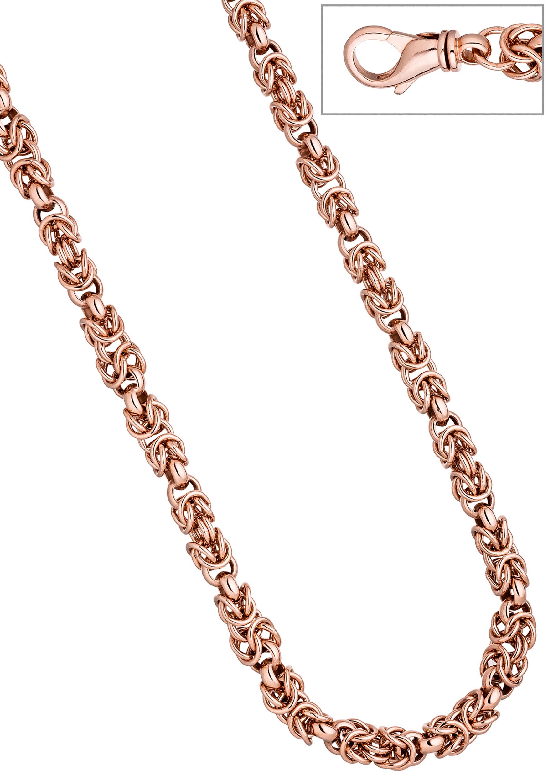 JOBO Königskette Herrenkette 7,2 mm, 925 Silber roségold vergoldet 50 cm