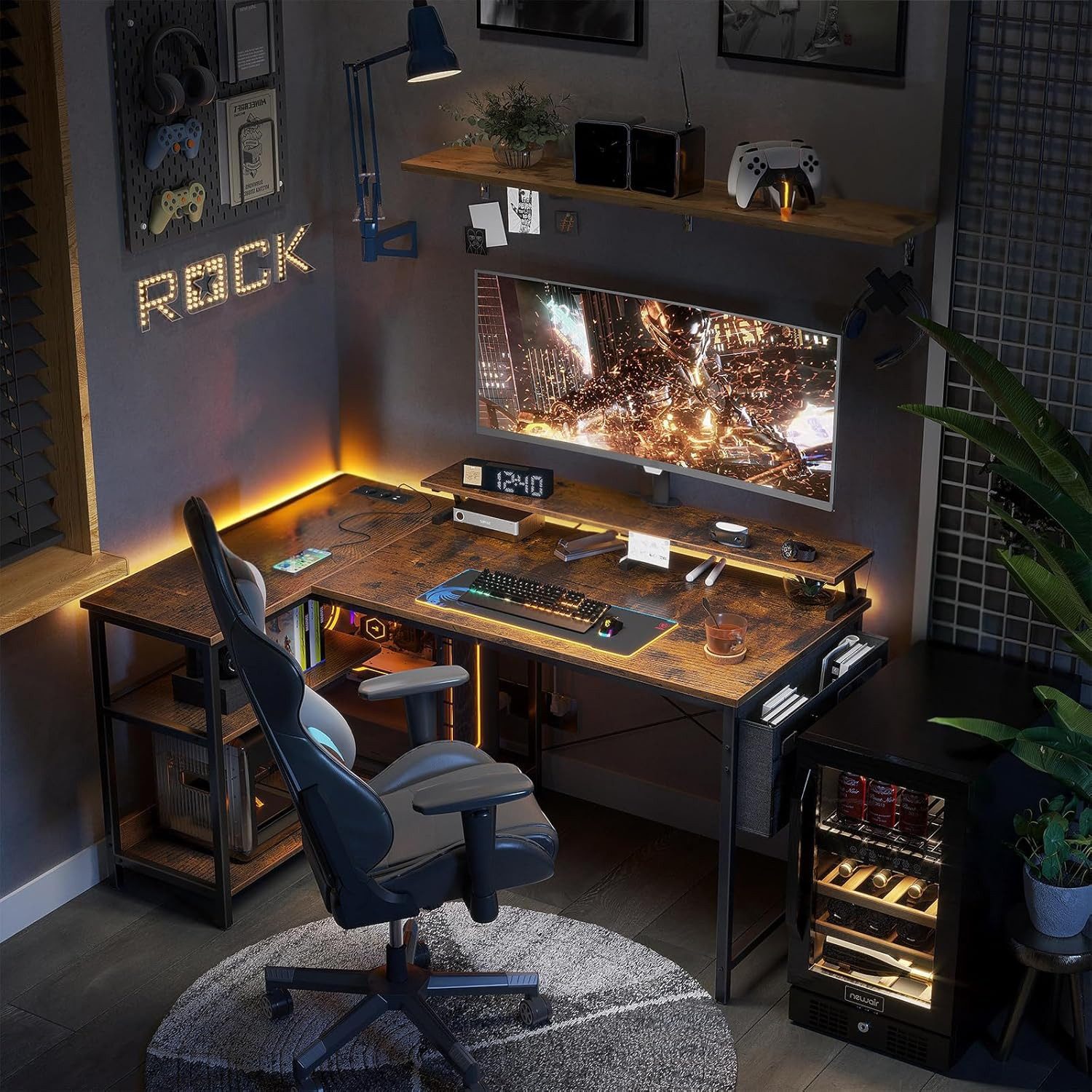 ODK Schreibtisch L Form, Eckschreibtisch mit USB-Ladeanschluss (1-St), für günstig online kaufen