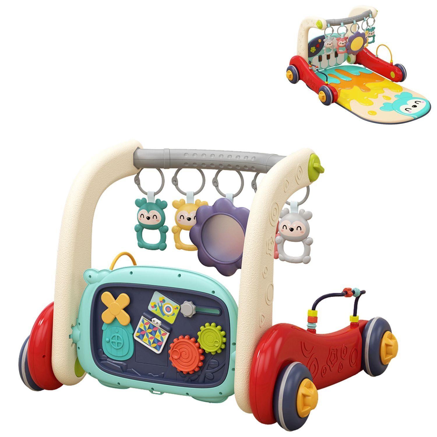 Chipolino Lauflernhilfe Lauflernwagen 3in1 Baby Fitness, Krabbeldecke  Spielbogen Activitycenter