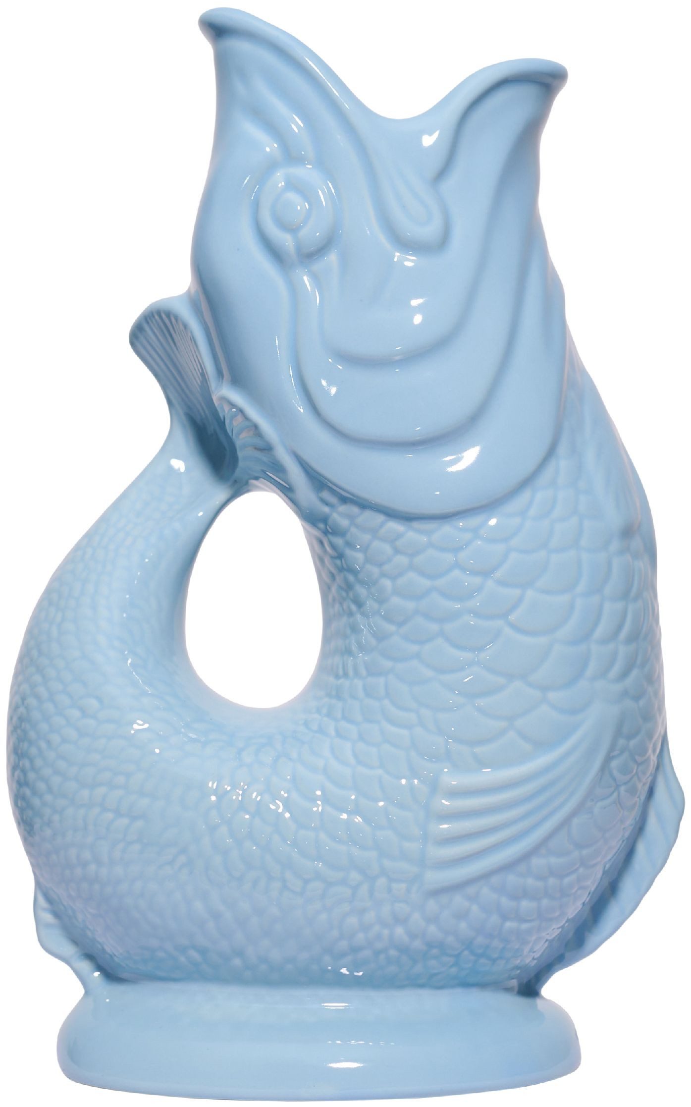 Gluckigluck Wasserkaraffe, (Original Gluggle Jug aus England), mit Gluckergeräusch, handgefertigt, ikonisches Fisch-Design, 1,2 L