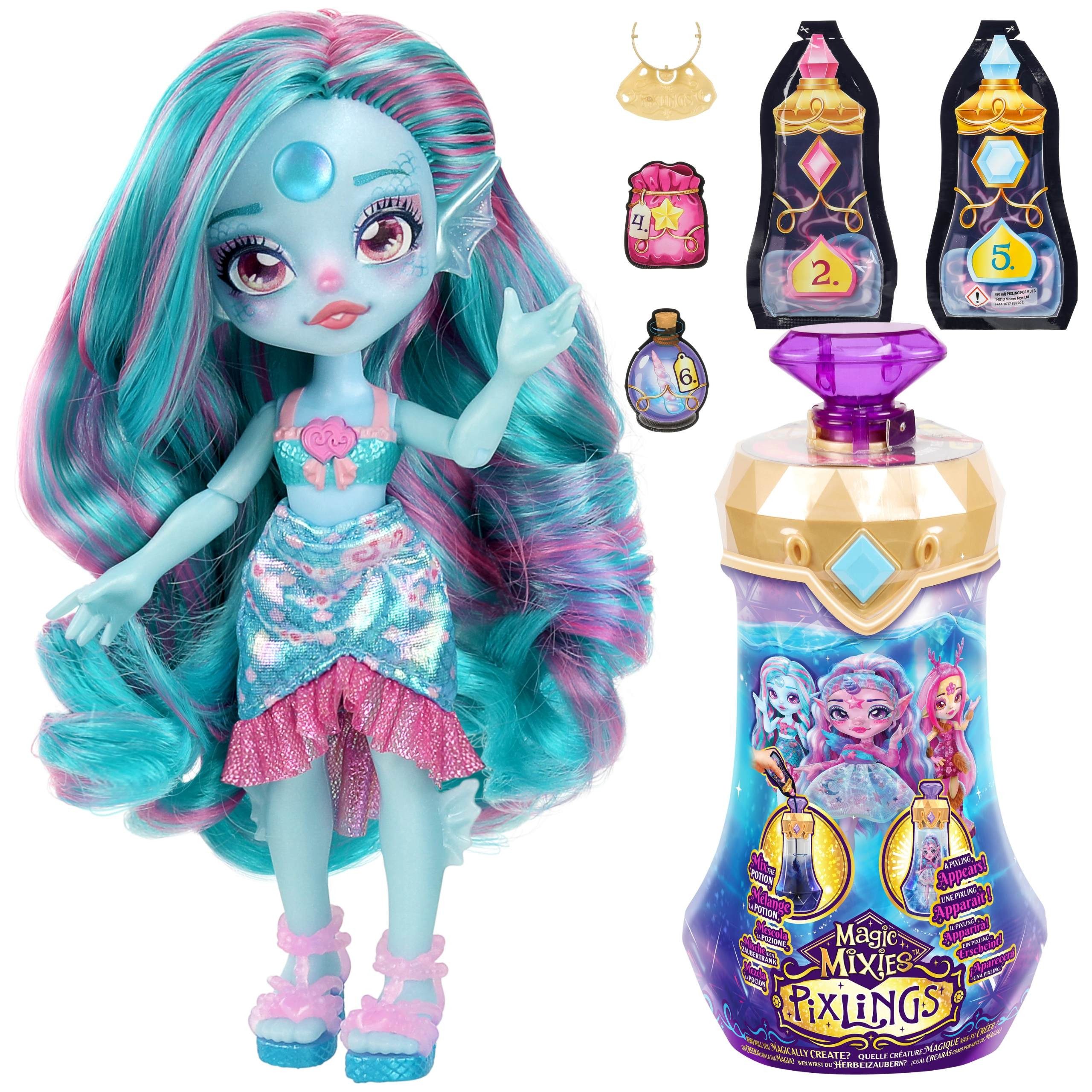 Sarcia.eu Anziehpuppe Magic Mixies Pixlings Marena Meerjungfrau Zauberpuppe mit Set Mädchen
