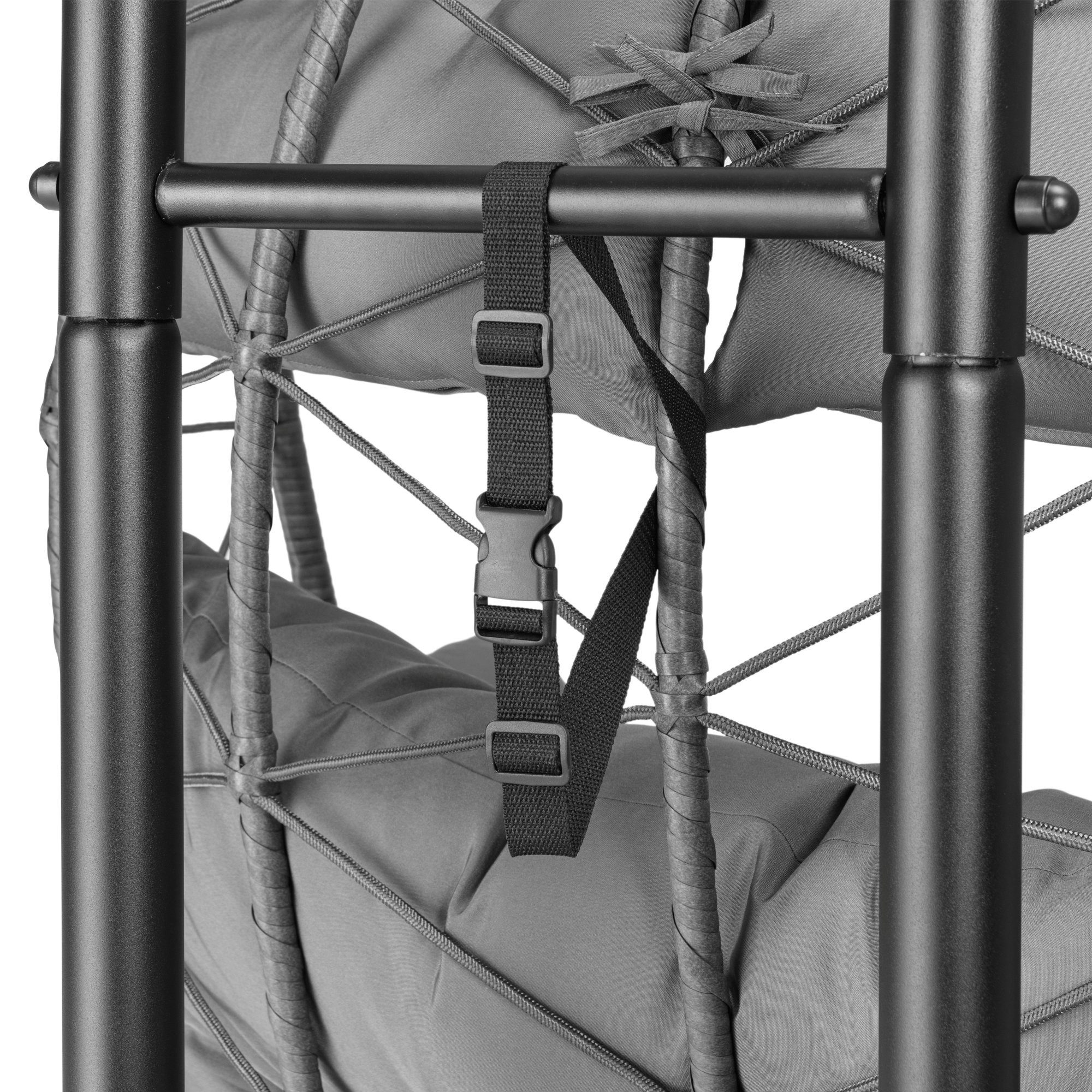 HinHocker Hängesessel Hängesessel für 2 Personen mit Gestell, Anthrazit, XXL Hängeschaukel I (1-St), Faltbarer Korb