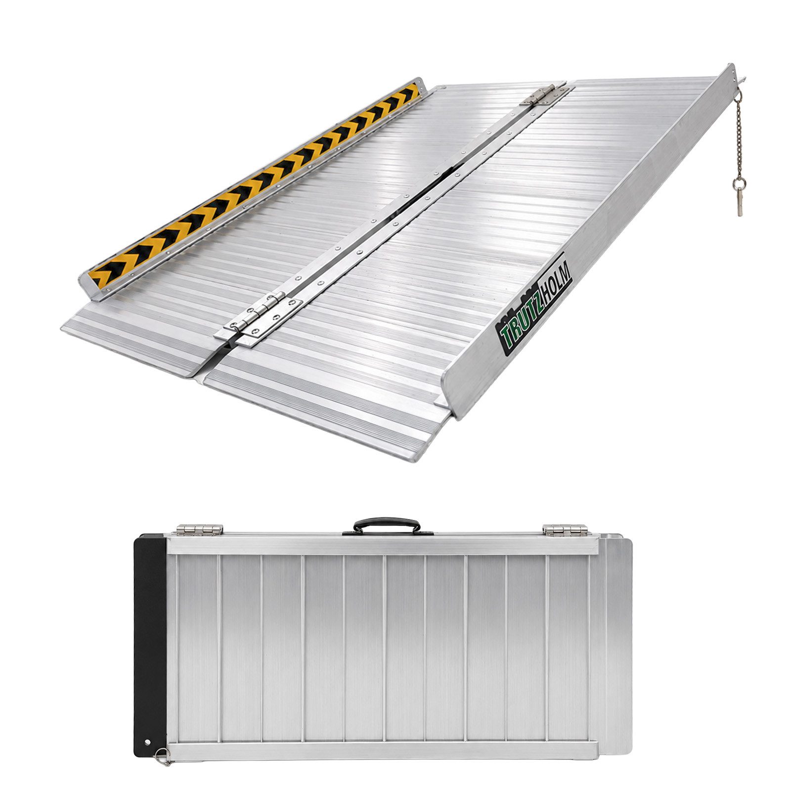 TRUTZHOLM Auffahrrampe Rollstuhlrampe klappbar 91 cm Traglast 272 kg Alu grau Auffahrrampe (Stück, 1-St), Rillenprofil