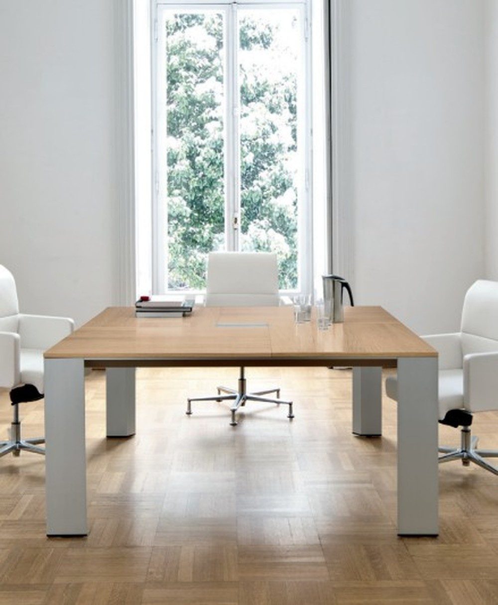 JVmoebel Konferenztisch Beige Schreibtisch für Büro und Besprechungen, stilvolle Einrichtung, Made in Italy
