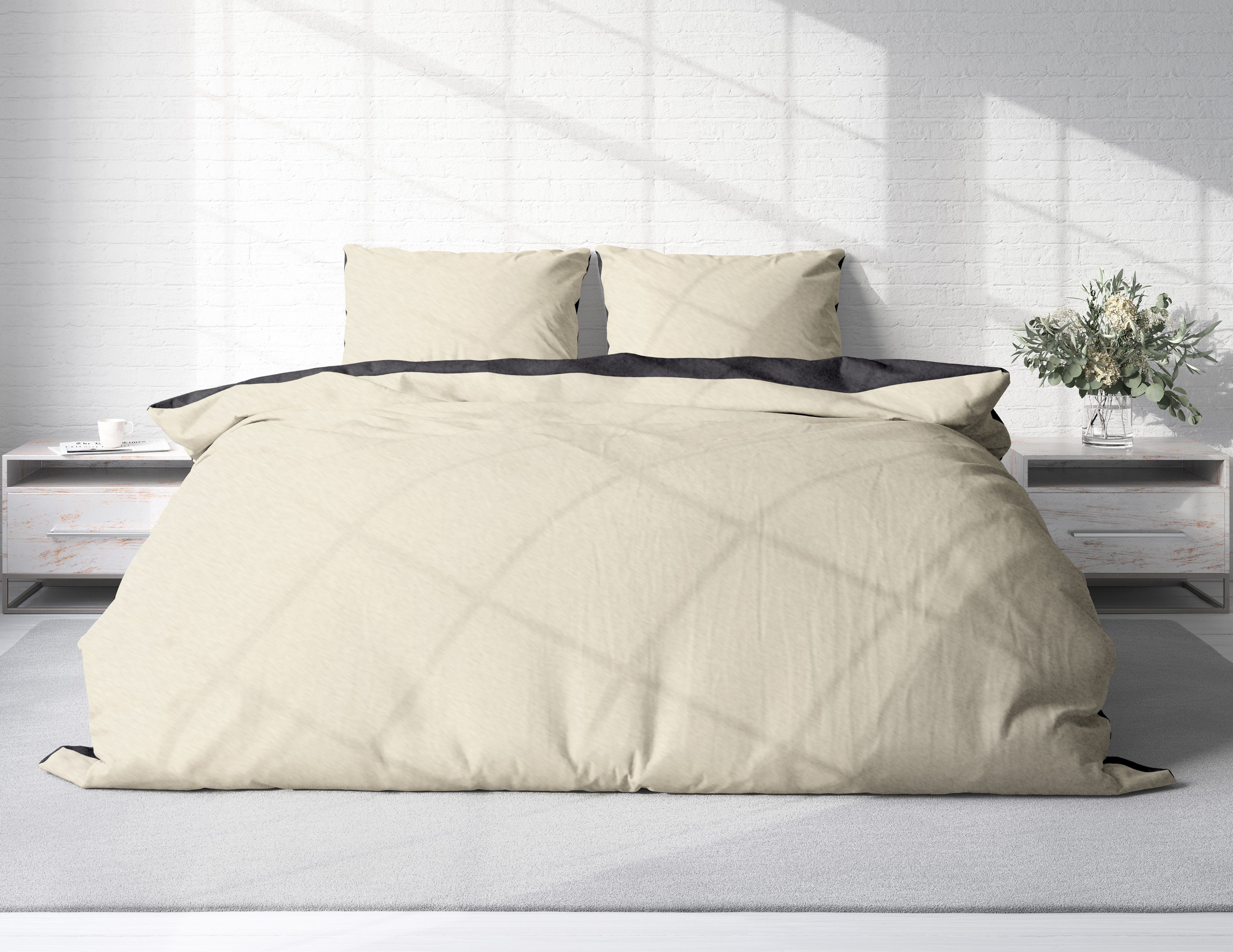 One Home Bettwäsche Doubleface Unifarben, Fleece, 3 teilig, Wende modern, k günstig online kaufen