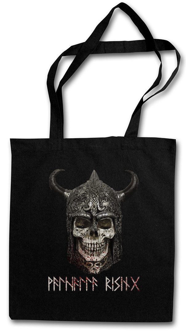 Beuteltasche Viking Skull I Stofftasche Wikinger Schädel Runen Vikings Runes