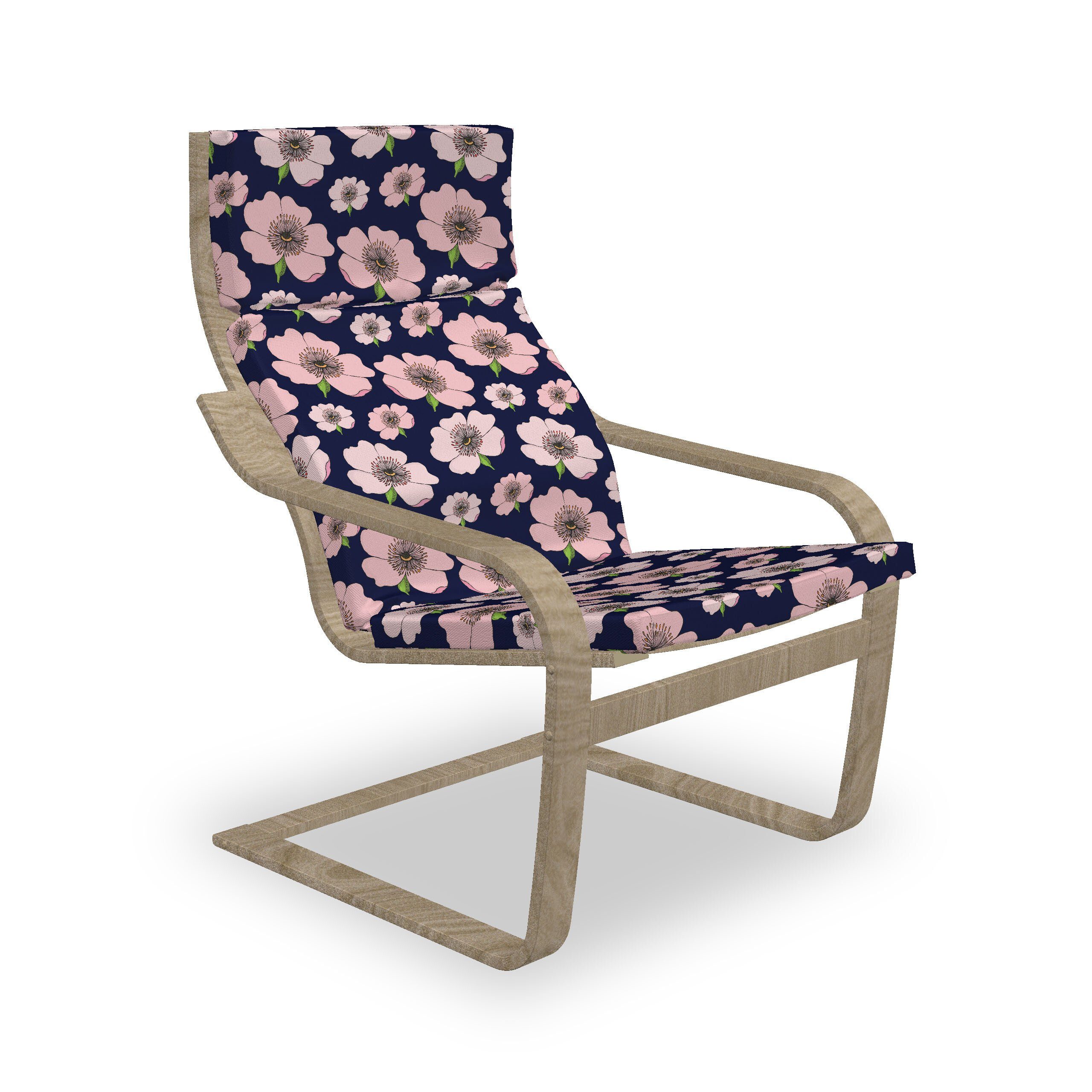 Abakuhaus Stuhlkissen Sitzkissen mit Stuhlkissen mit Hakenschlaufe und Reißverschluss, Blumen Hund Rose Pastellrosa-Blume