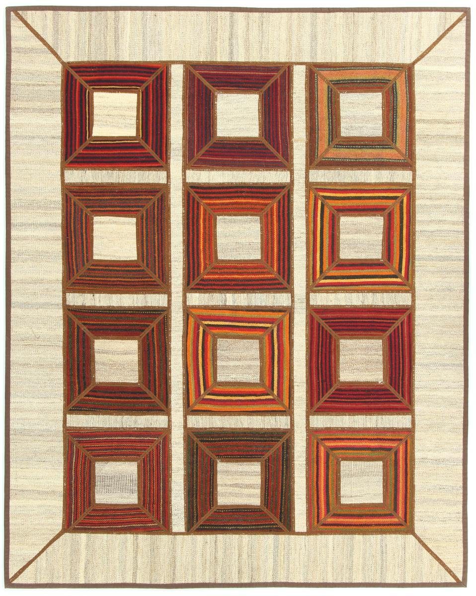 Orientteppich Kelim Patchwork 151x189 Handgewebter Orientteppich / Perserteppich, Nain Trading, rechteckig, Höhe: 4 mm