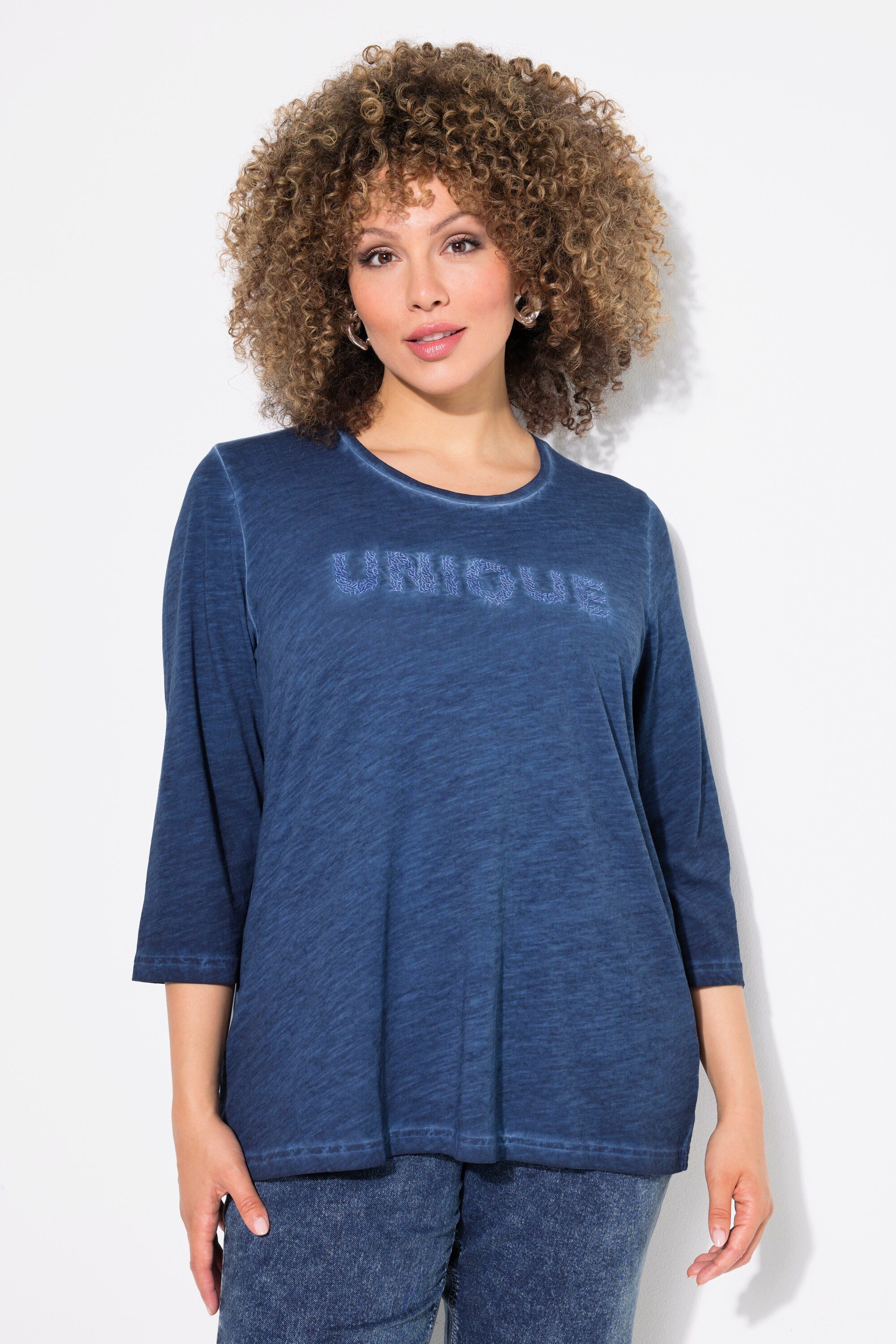Ulla Popken T-Shirt Shirt Statementstickerei Classic günstig online kaufen