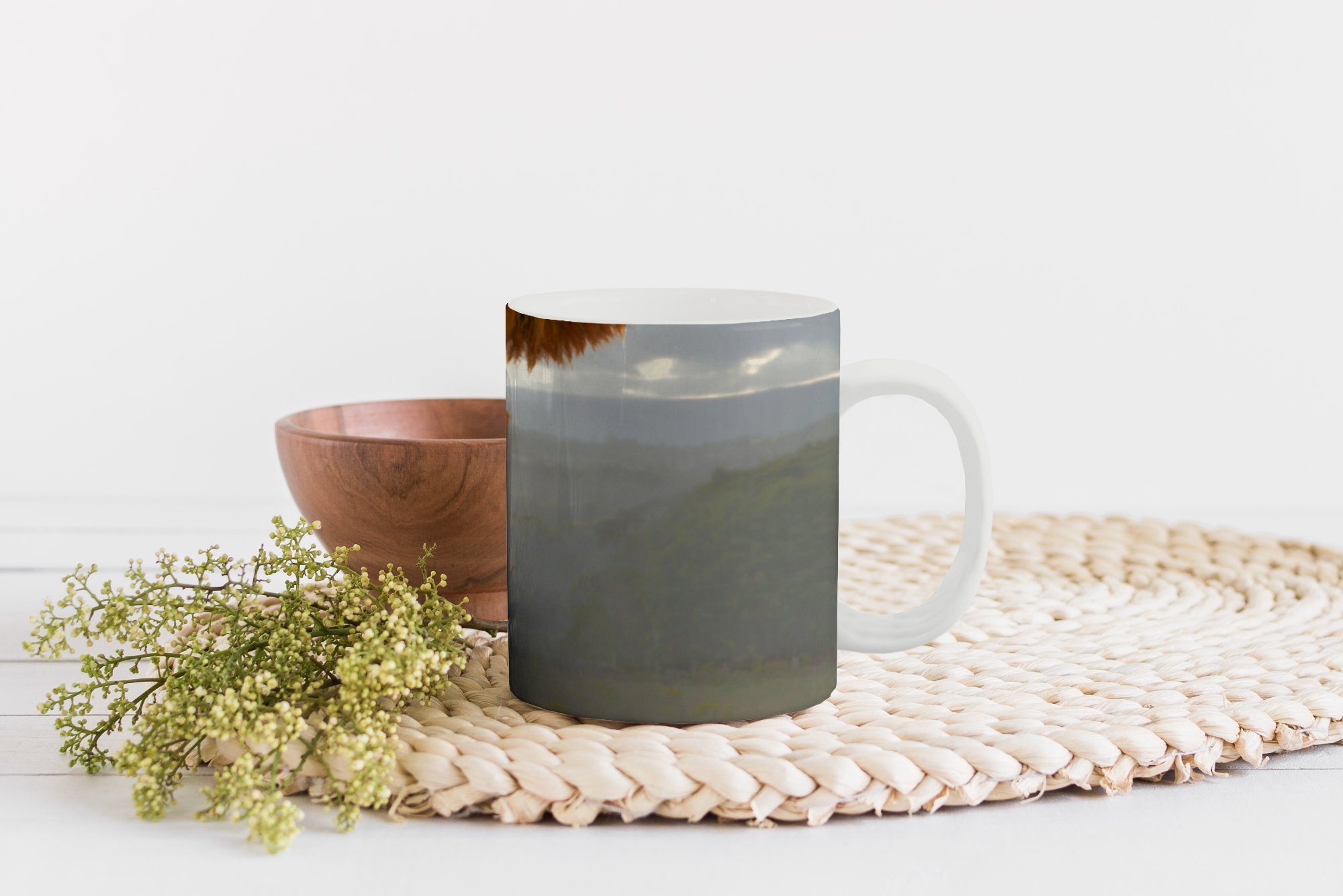 Highlander Keramik, Becher, MuchoWow Kaffeetassen, Tasse Teetasse, - Teetasse, Nase, Schottischer Orange - Geschenk