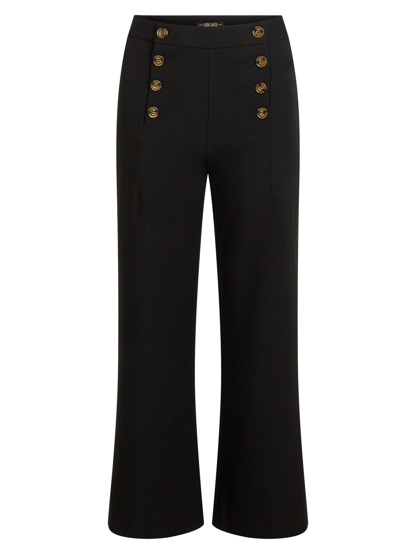 King Louie Stoffhose ? Stoffhose Damen ? elegante High Waist Hose ? Stretch Hose mit Zierkn