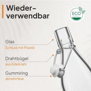 Flaschen-Fuchs Vorratsglas 250ml Flaschen zum Befüllen Bügelverschluss Schnaps Likörflaschen, Glas, (24er Set)